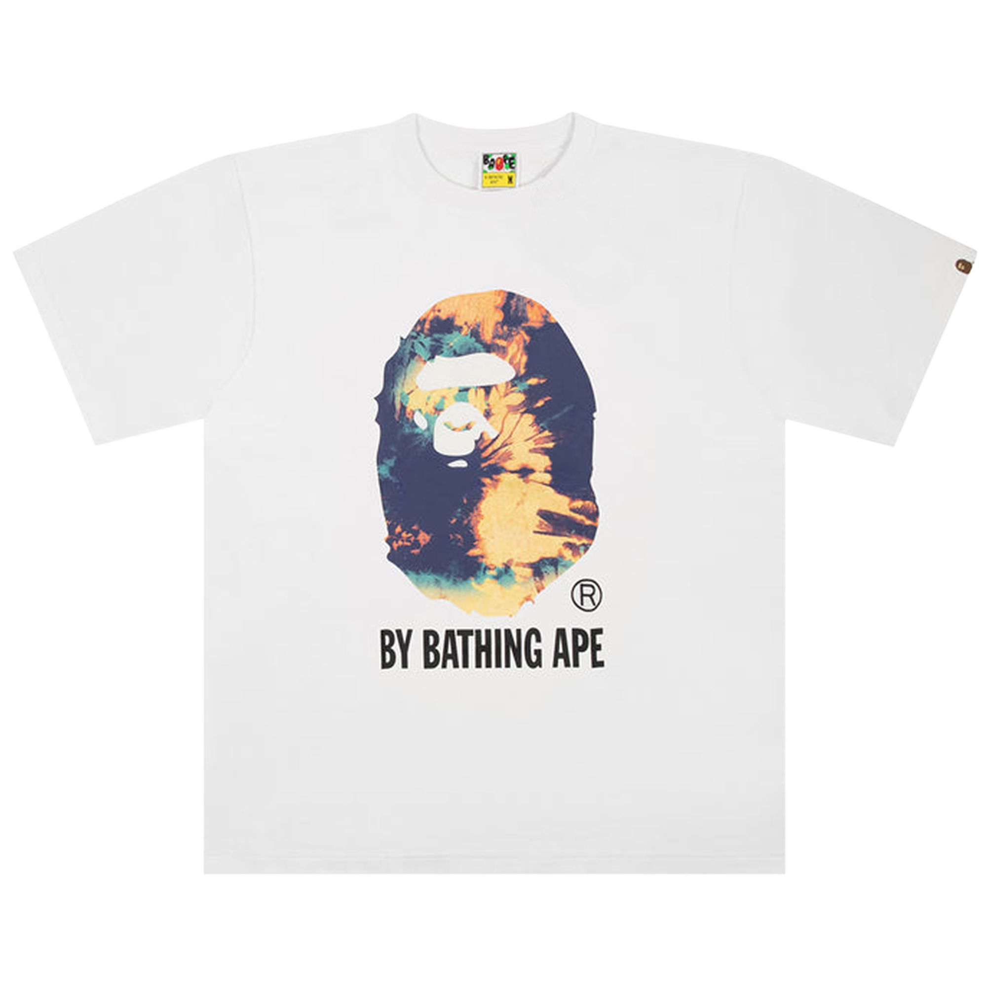 Pre-owned Bape Tie Dye Big Ape Head Tee 'white/navy'