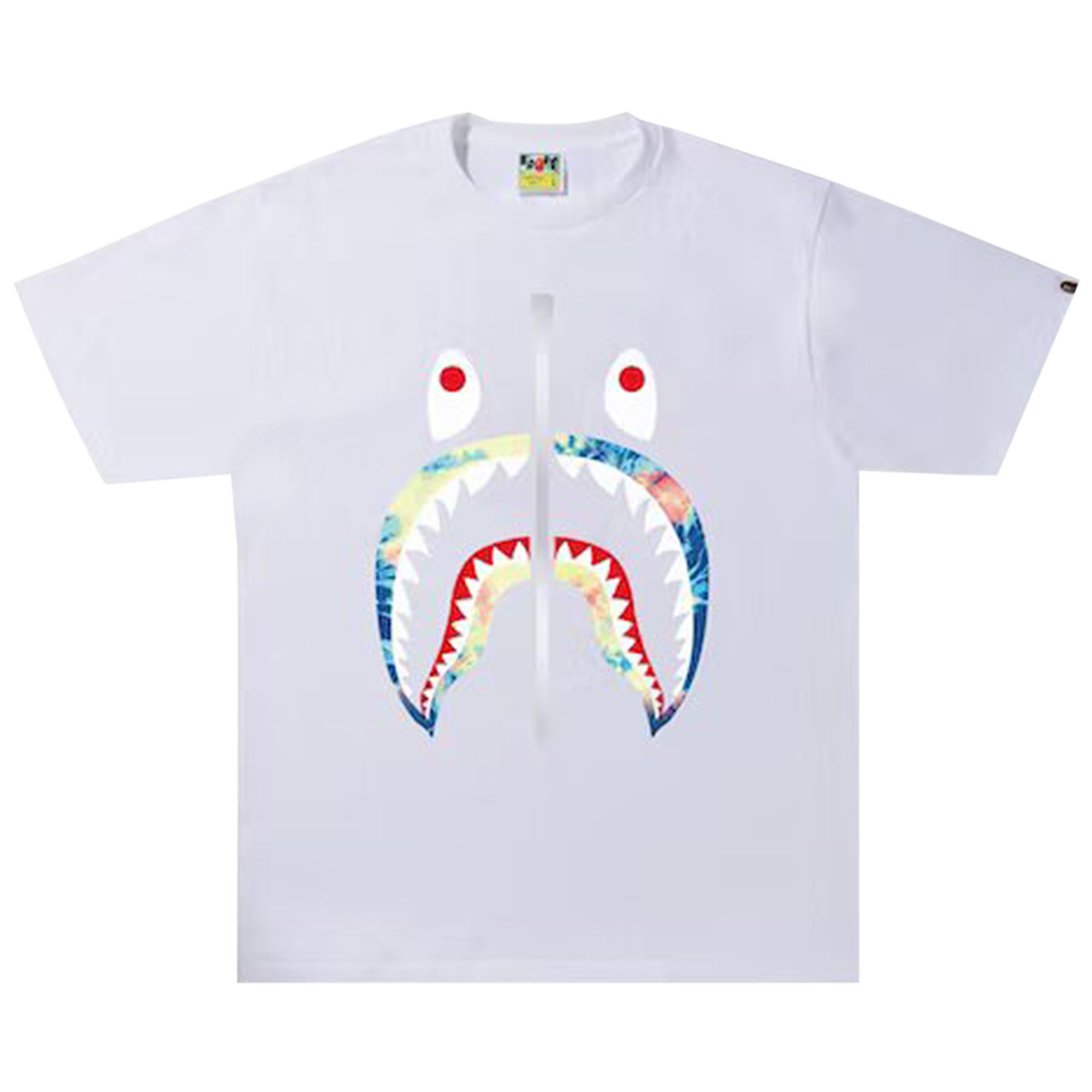 BAPE Tie Dye Shark Tee 'White/Multicolor' | Men's Size L