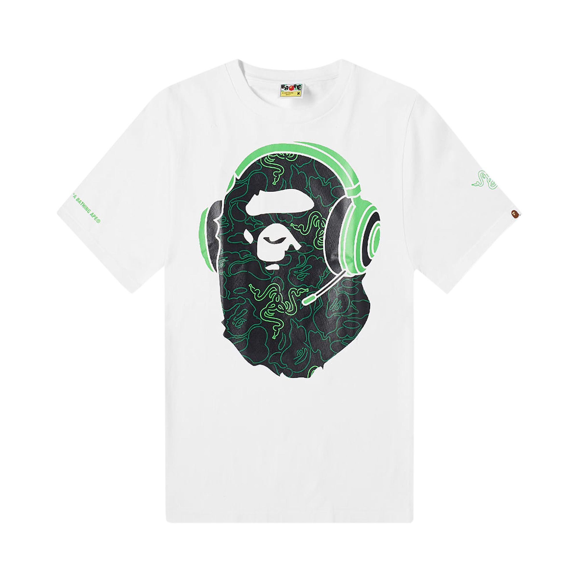 BAPE x Razer Neon Camo Ape Head Tee 'White' | Men's Size S