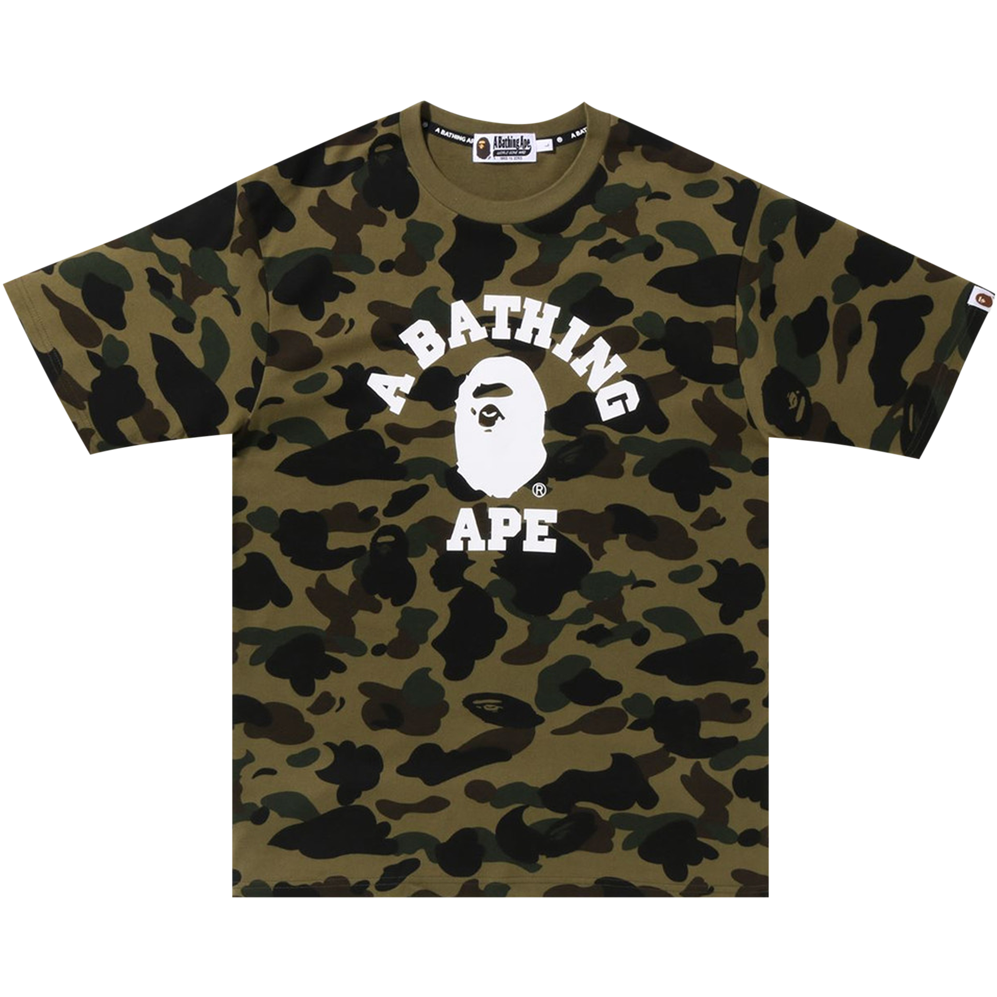 Pre-owned Bape 1st Camo College Tee 'green'