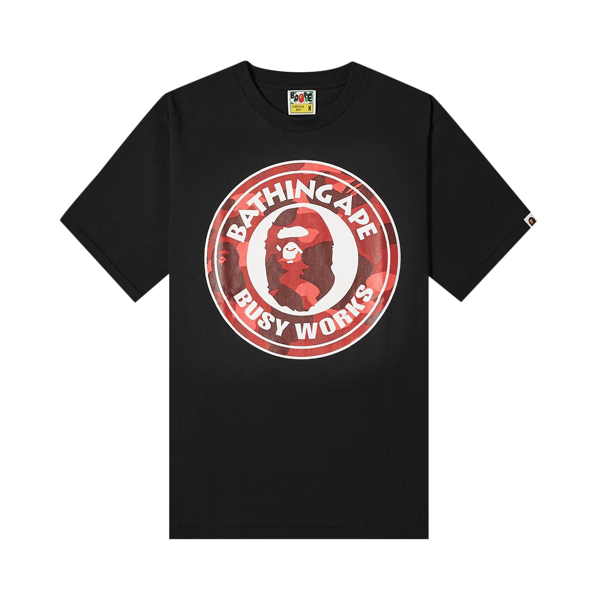 Pre-owned Bape Color Camo A Busy Works Tee 'black/red' | Men's Size Xl