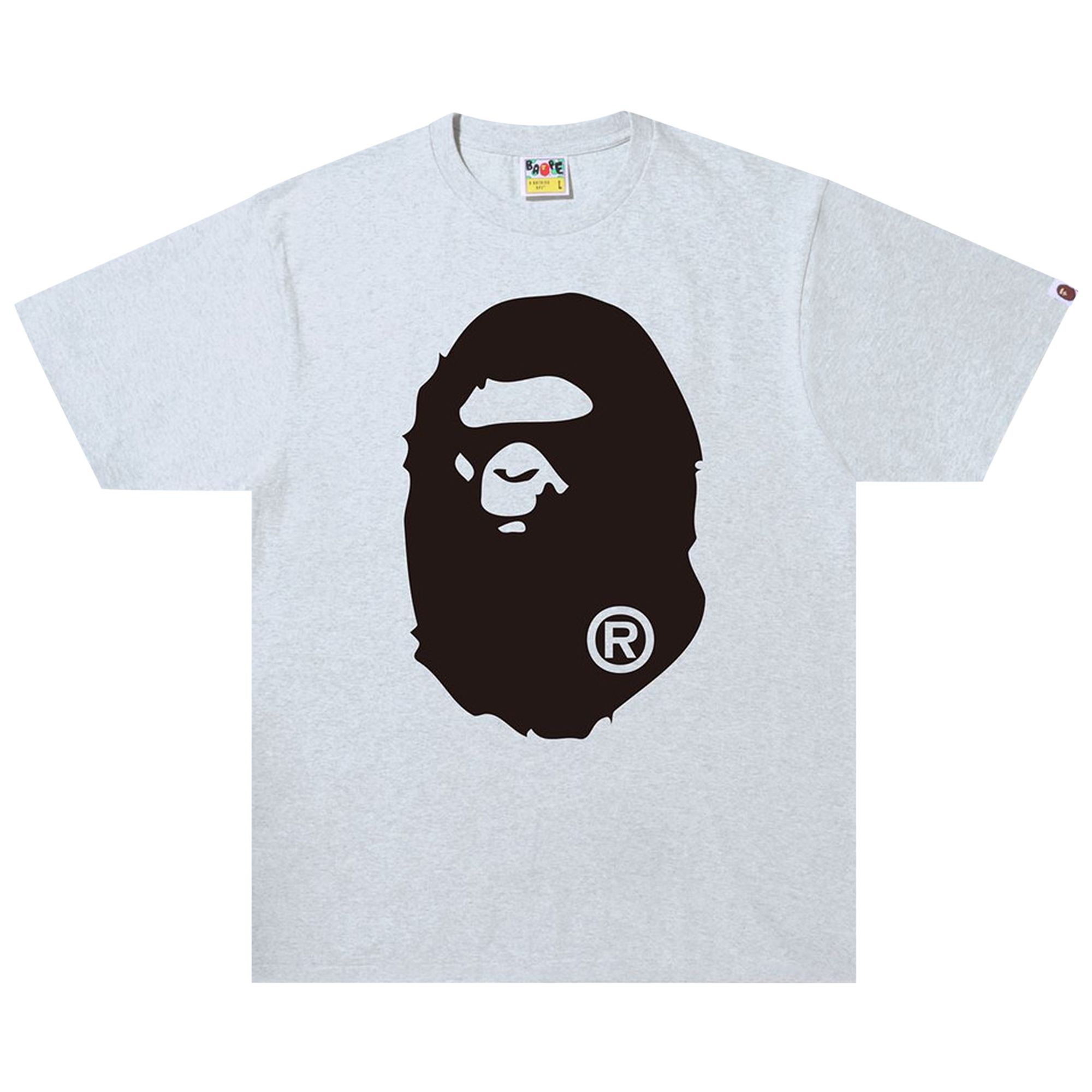 Pre-owned Bape Bicolor Big Ape Head Tee 'grey' | Men's Size S In Gray