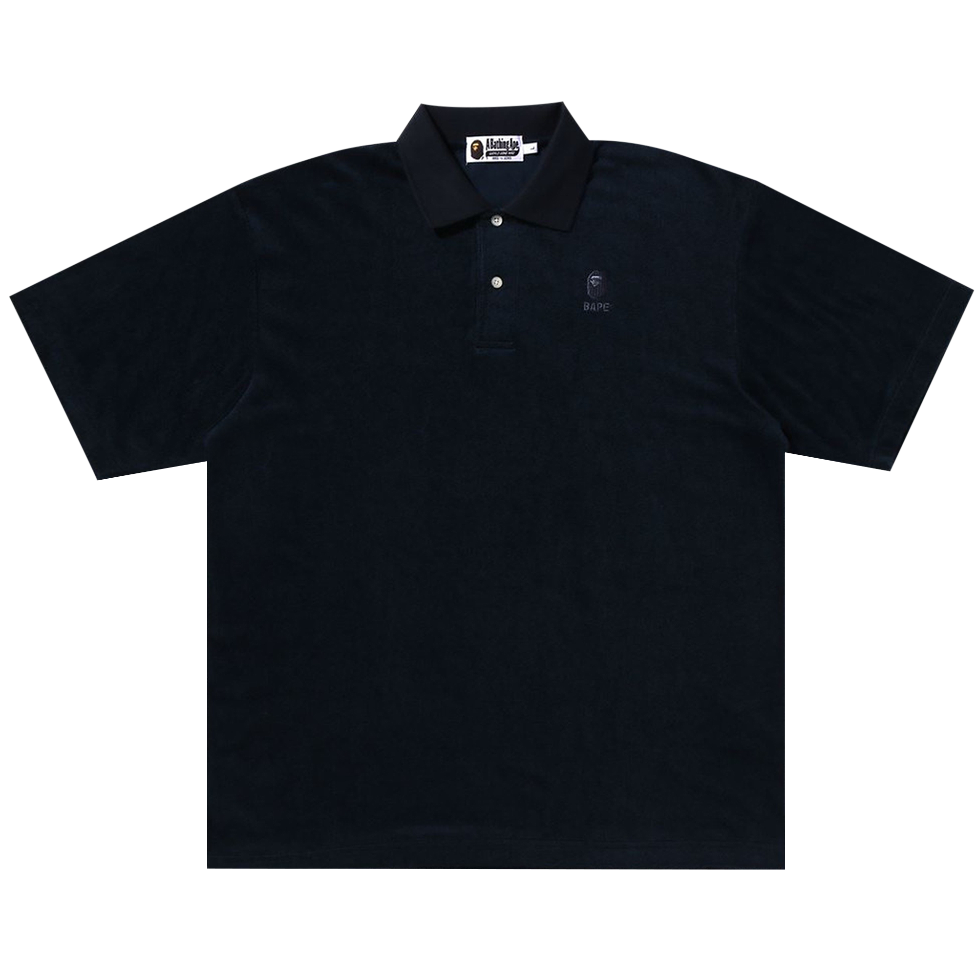 Pre-owned Bape Ape Head Towelling Polo 'navy' In Blue