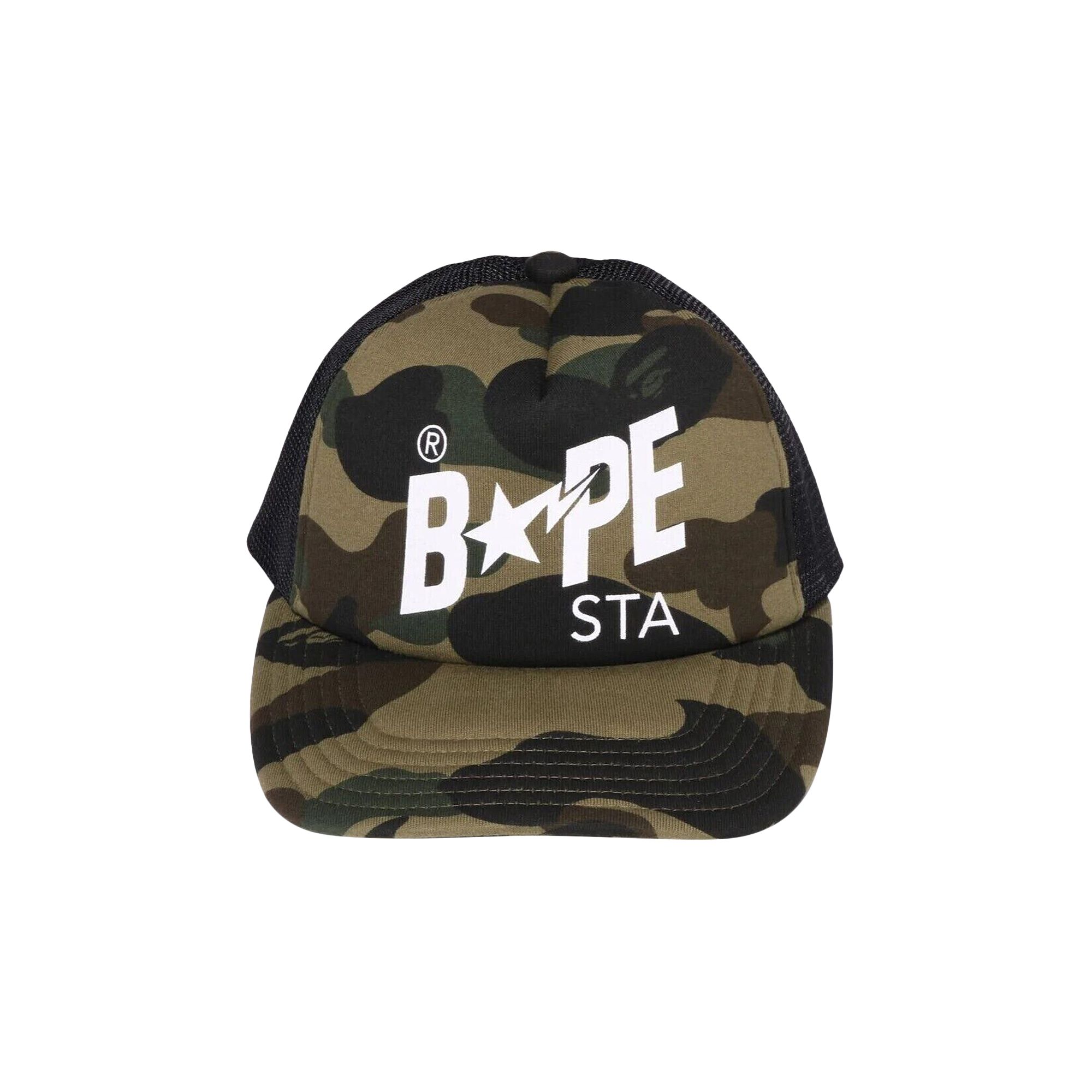 Pre-owned Bape 1st Camo Sta Mesh Cap 'green'