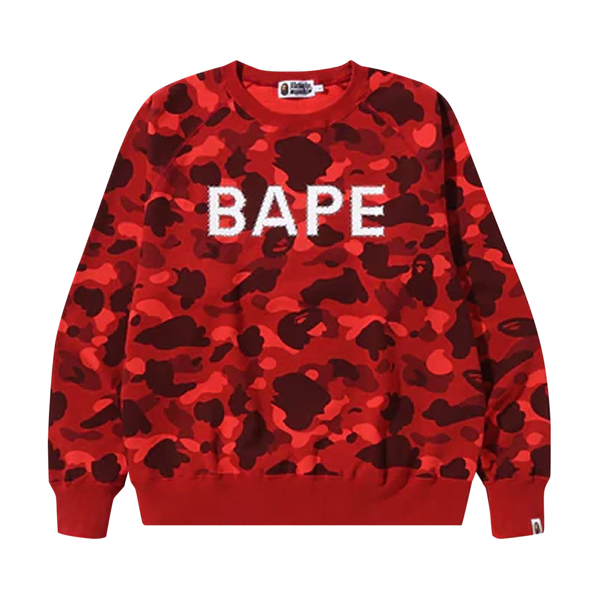 Pre-owned Bape Color Camo Crystal Stone Relaxed Fit Crewneck 'red'