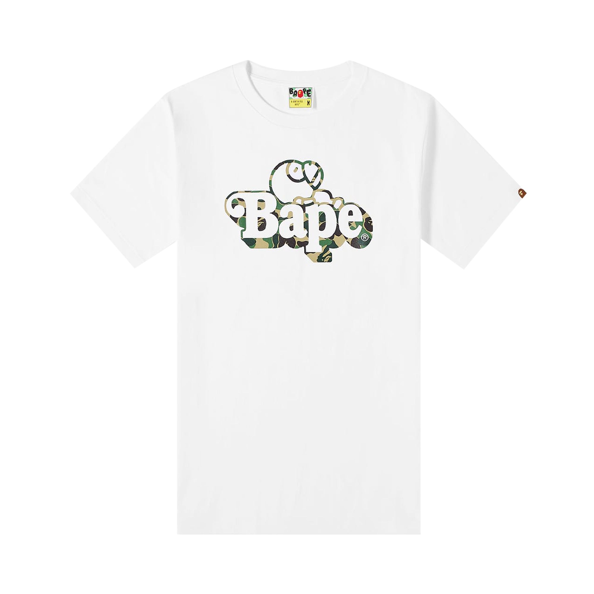 BAPE ABC Camo Milo On Tee 'White/Green' | Men's Size M