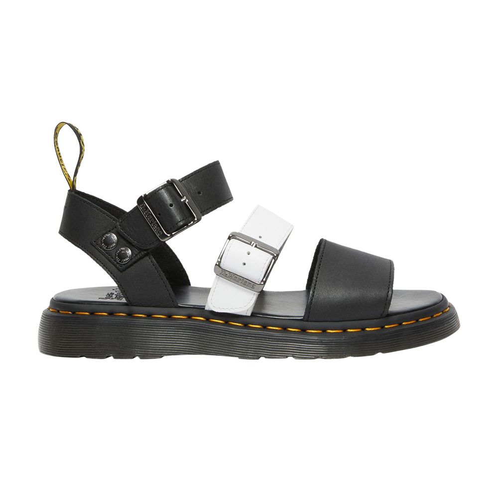 Gryphon Contrast Leather Strap Sandals 'Black White' - 27260009