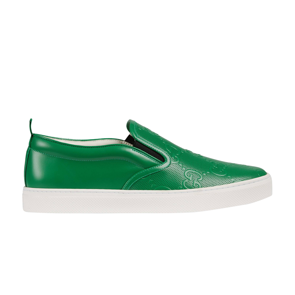 Pre-owned Gucci Slip-on 'gg Embossed - Green'