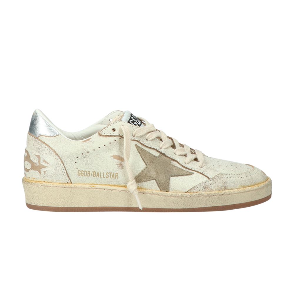 Pre-owned Golden Goose Wmns Ball Star 'vintage Beige Silver' | Cream | Women's Size 38