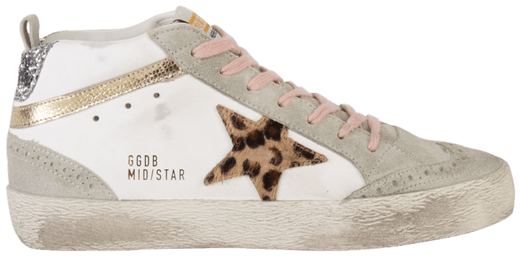 Golden Goose Wmns Mid Star 'White Beige Leopard'