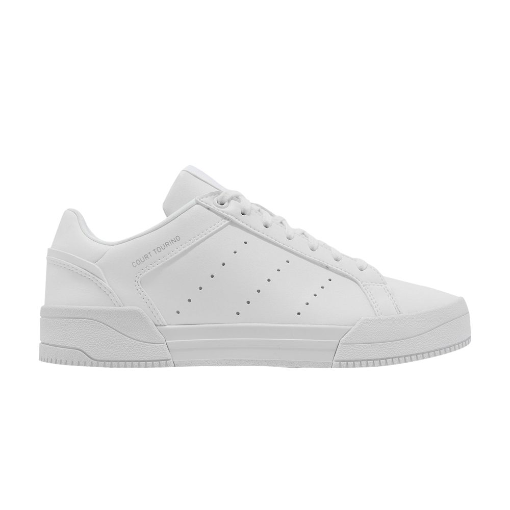 Pre-owned Adidas Originals Adidas Court Tourino J 'triple White' | Kid's Size 3.5