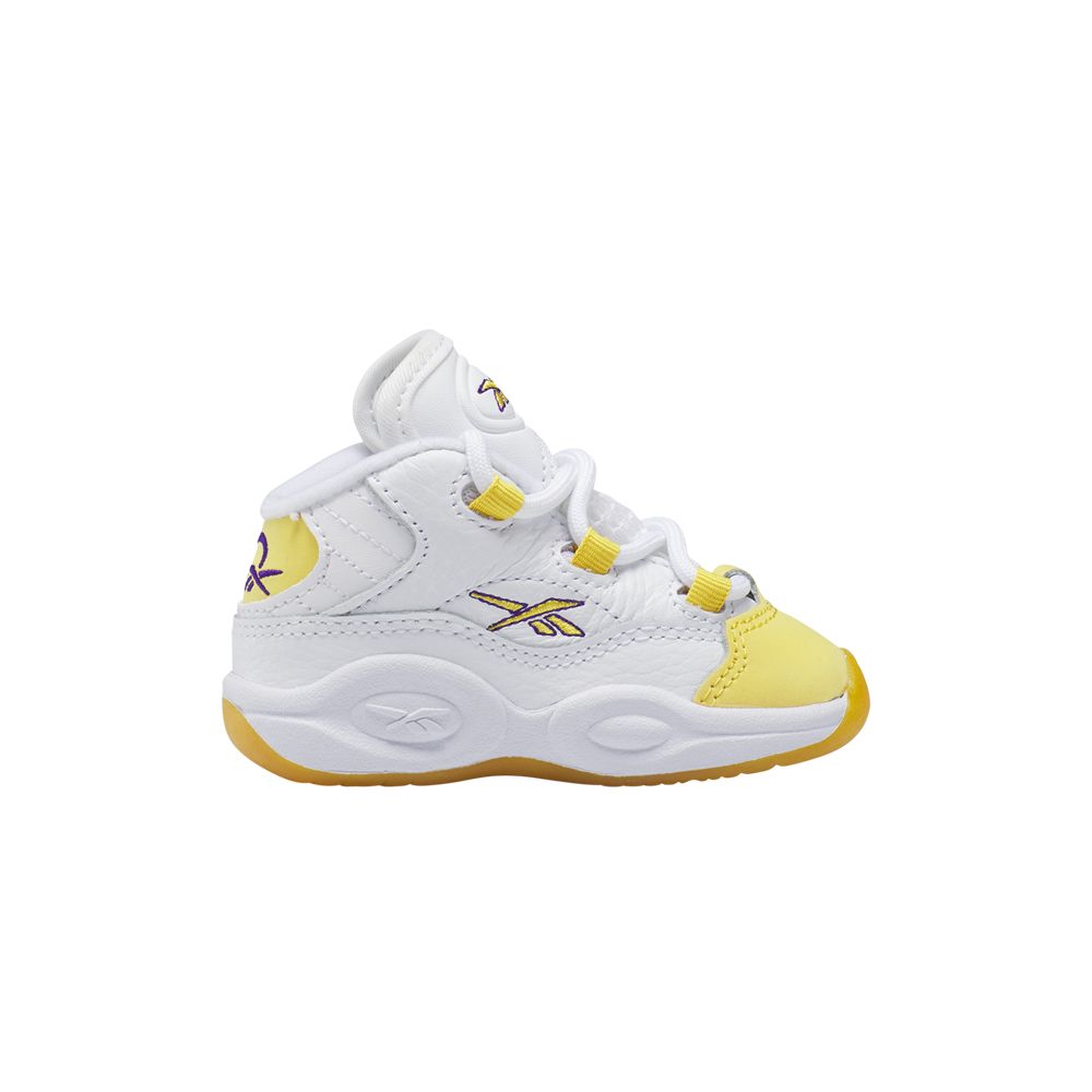 Pre-owned Reebok Question Mid Toddler 'yellow Toe' | White | Infant Size 6