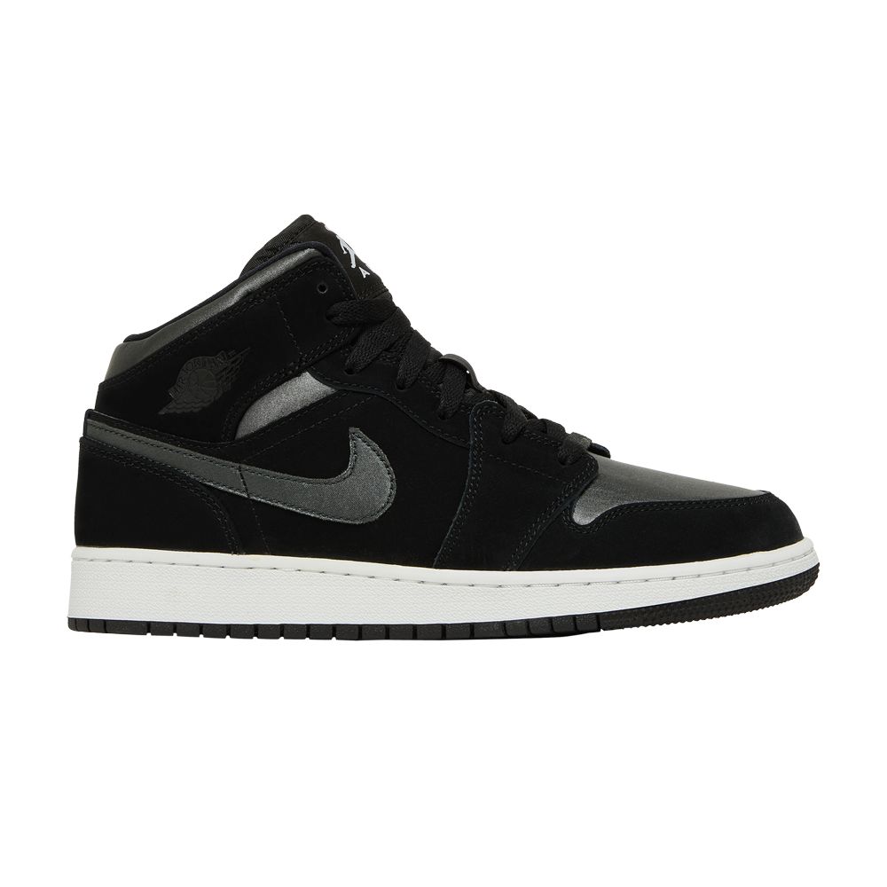 Pre-owned Air Jordan 1 Mid Se Gs 'black Anthracite' | Kid's Size 4