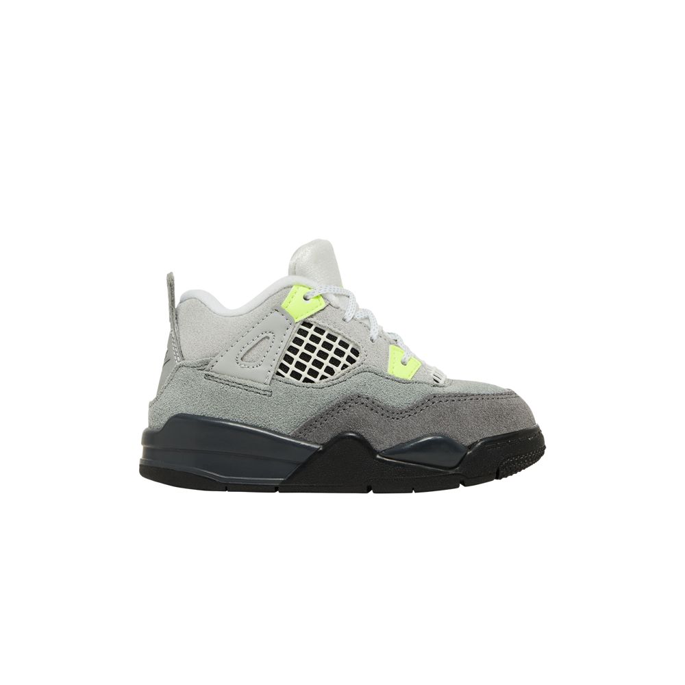 Pre-owned Air Jordan 4 Retro Se Td 'neon 95' | Grey | Infant Size 7