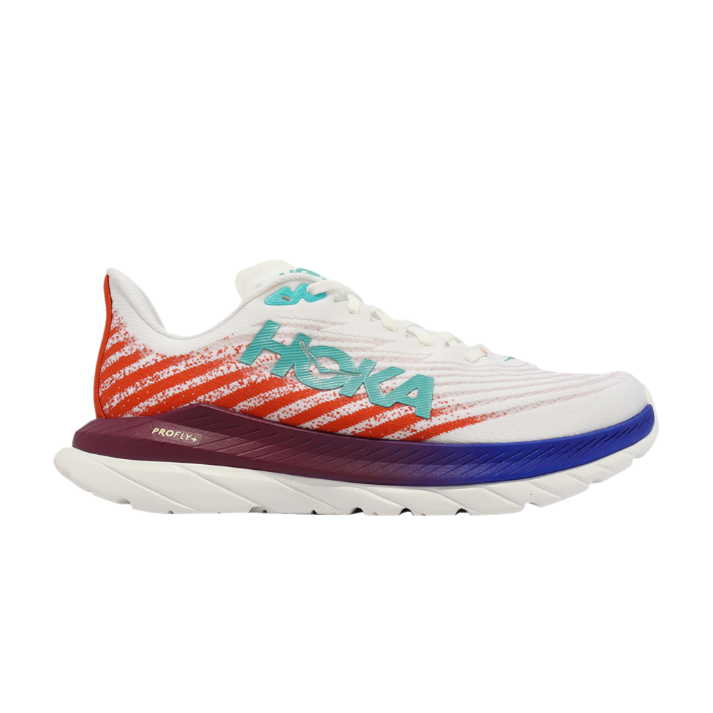 Pre-owned Hoka One One Wmns Mach 5 Wide 'white Fire Red'