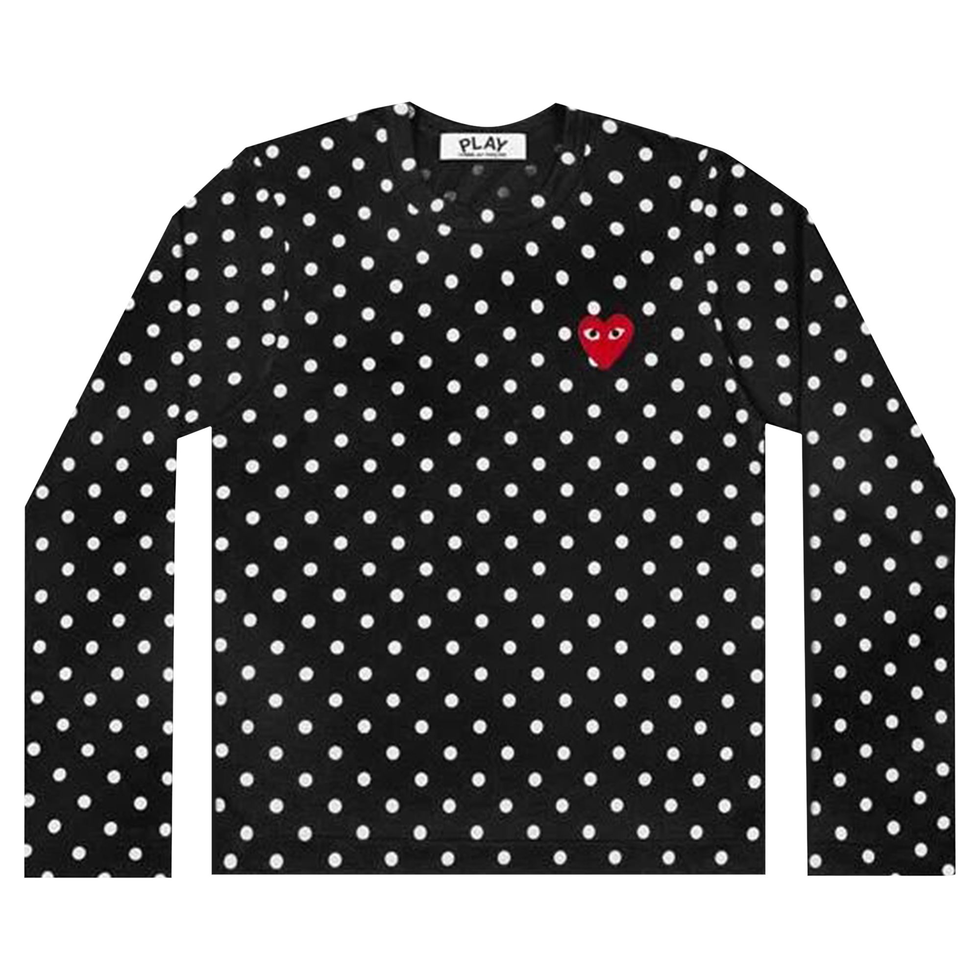 Pre-owned Comme Des Garçons Play Polka Dot Long Sleeve T-shirt 'black'