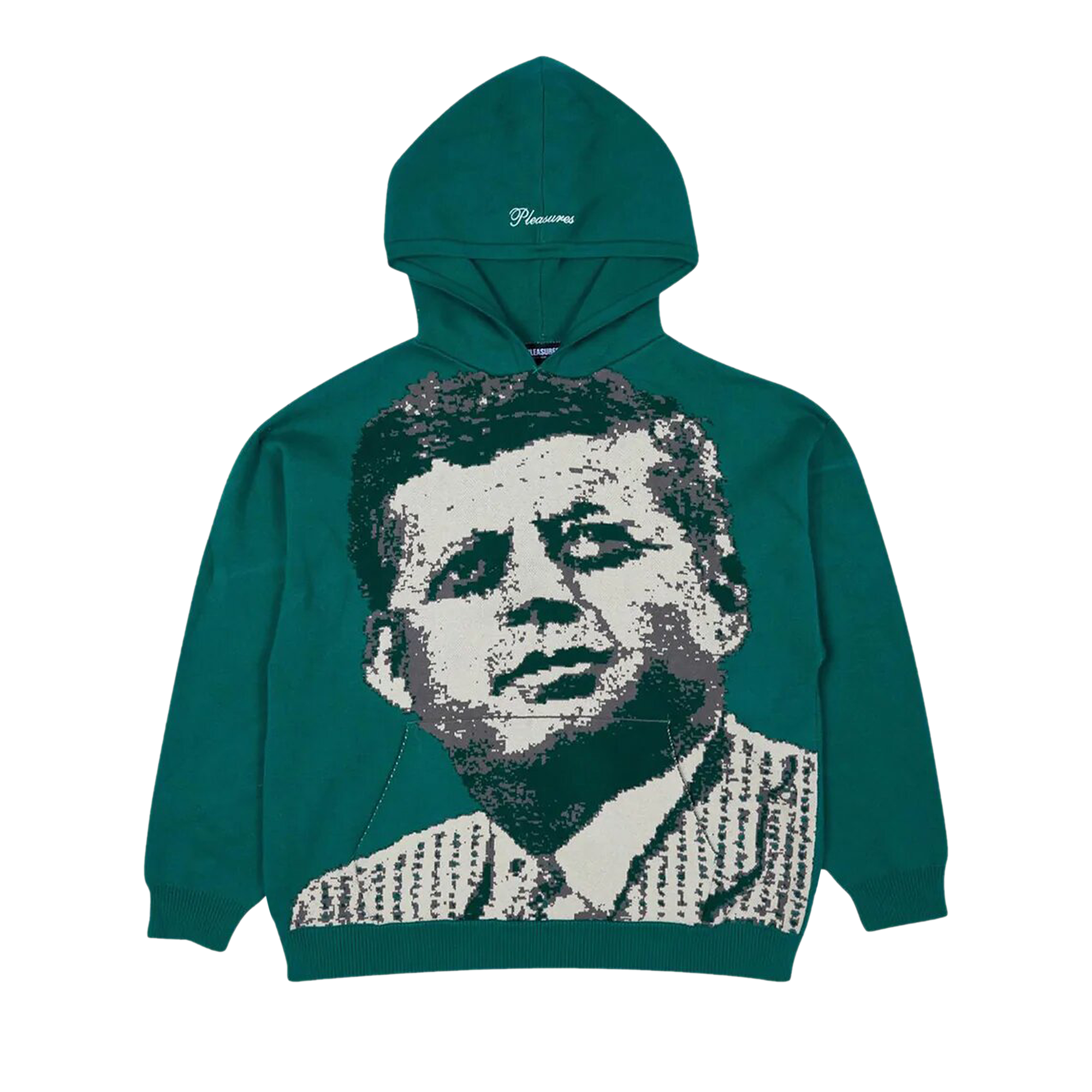 Pre-owned Pleasures Delivered Jacquard Knit Hoodie 'emerald' In Green