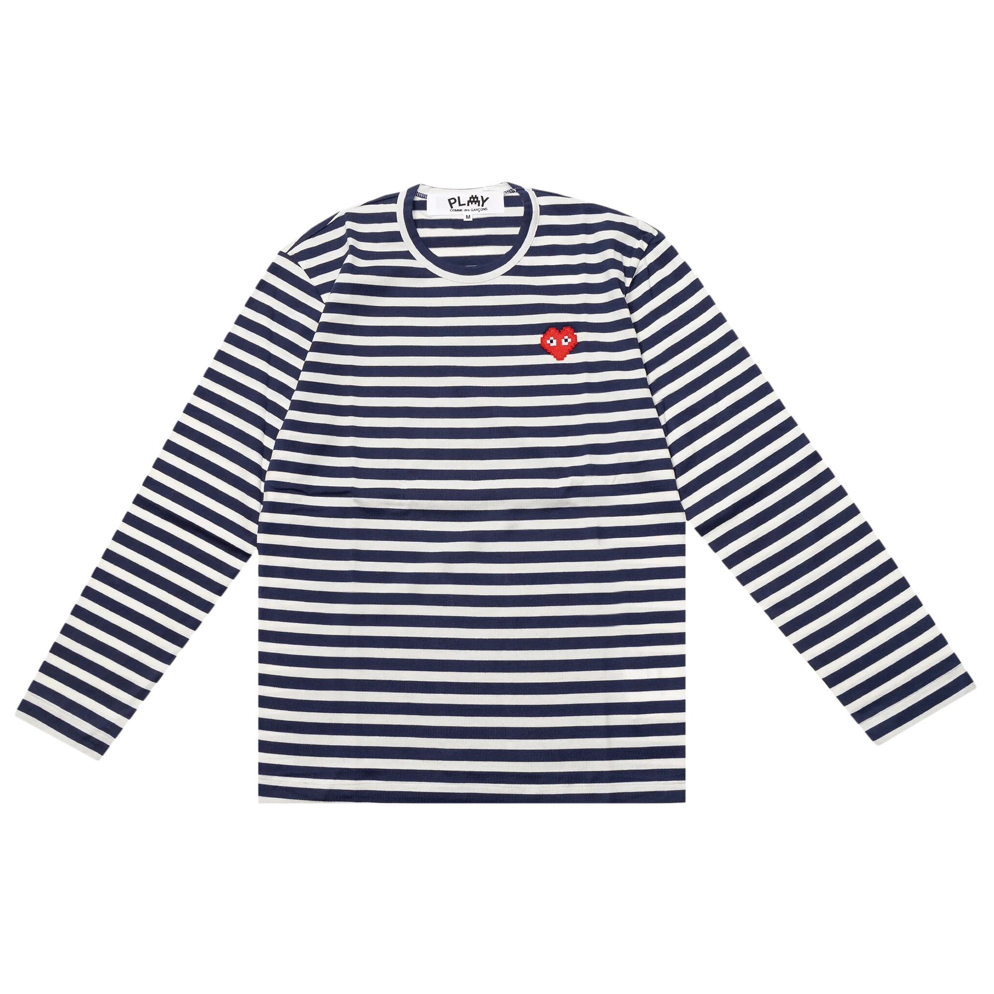 Pre-owned Comme Des Garçons Play Striped Long-sleeve T-shirt 'navy/white' In Multi-color