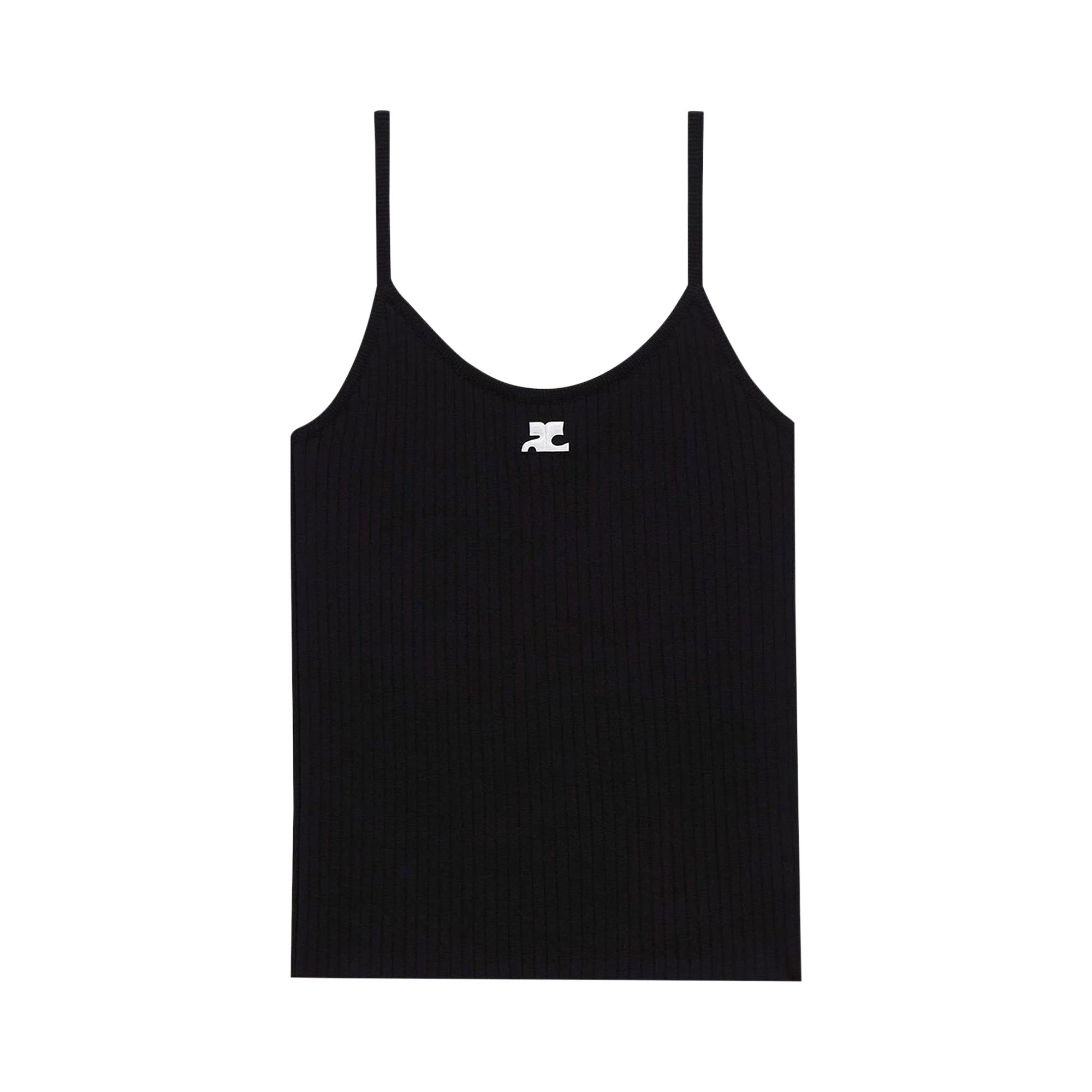 Courrèges Rib Knit Tank Top 'Black' | Women's Size S