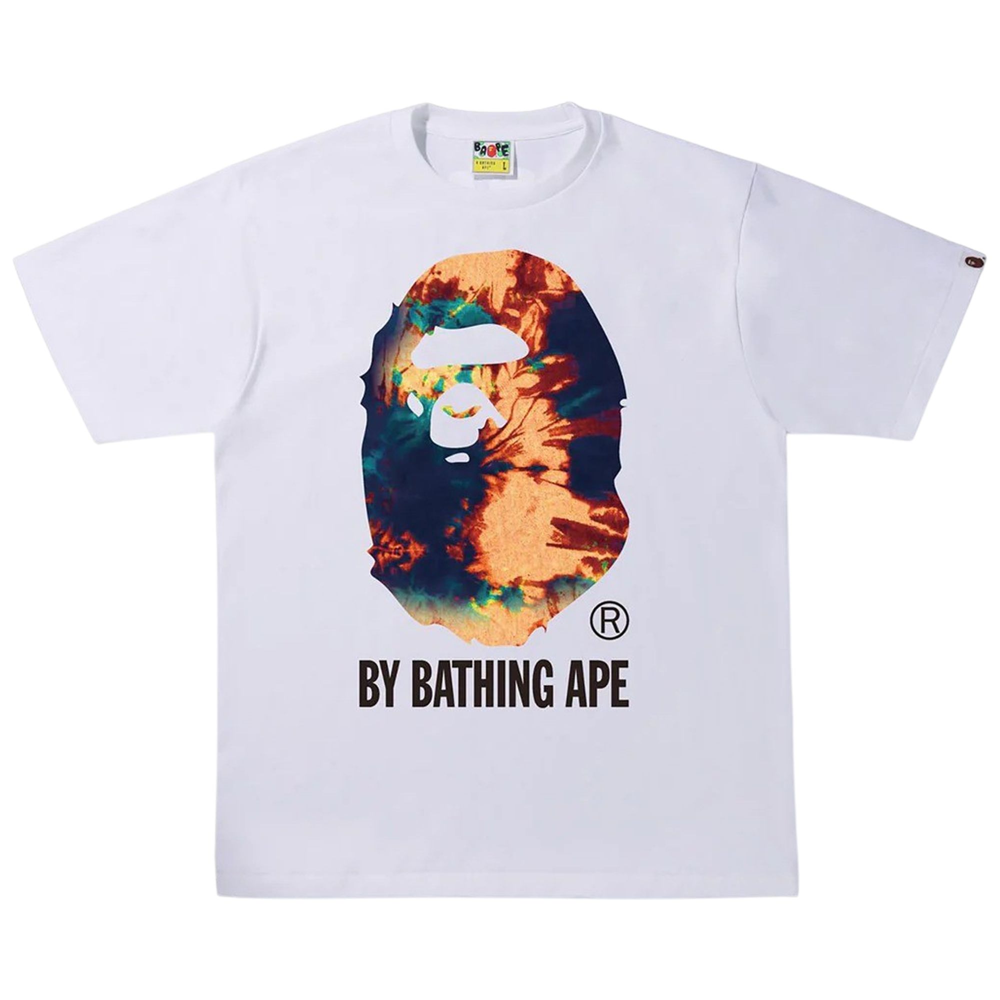 Pre-owned Bape Tie Dye By Bathing Ape Tee 'white/navy' | Men's Size S