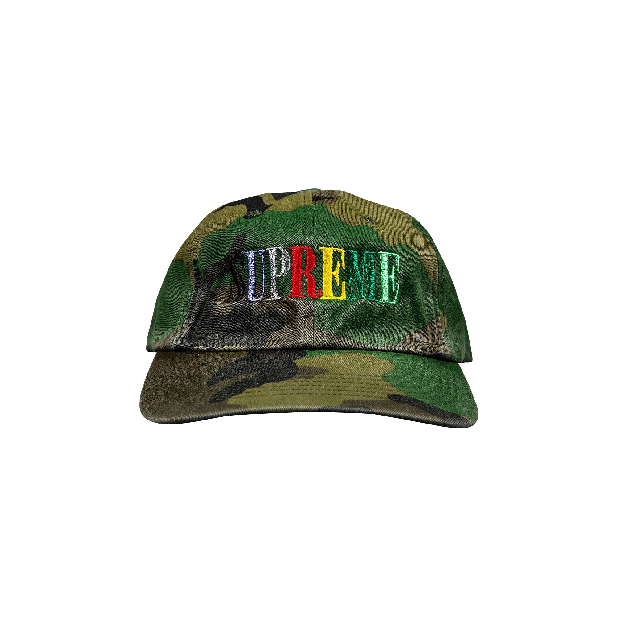 SUPREME SUPREME MULTI COLOR LOGO 6-PANEL 'WOODLAND CAMO'