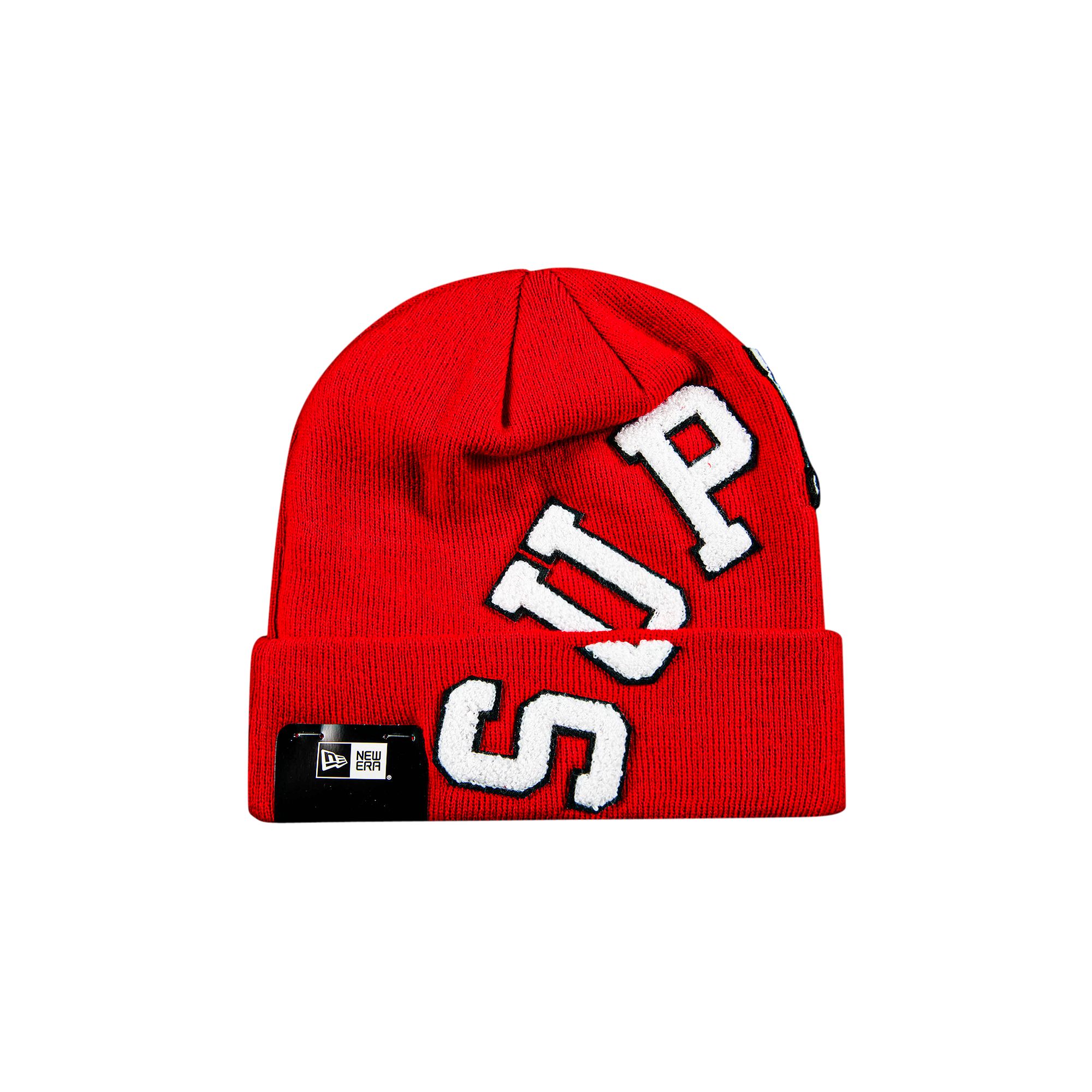 Supreme x New Era Big Arc Beanie 'Red' | Men's Size Onesize