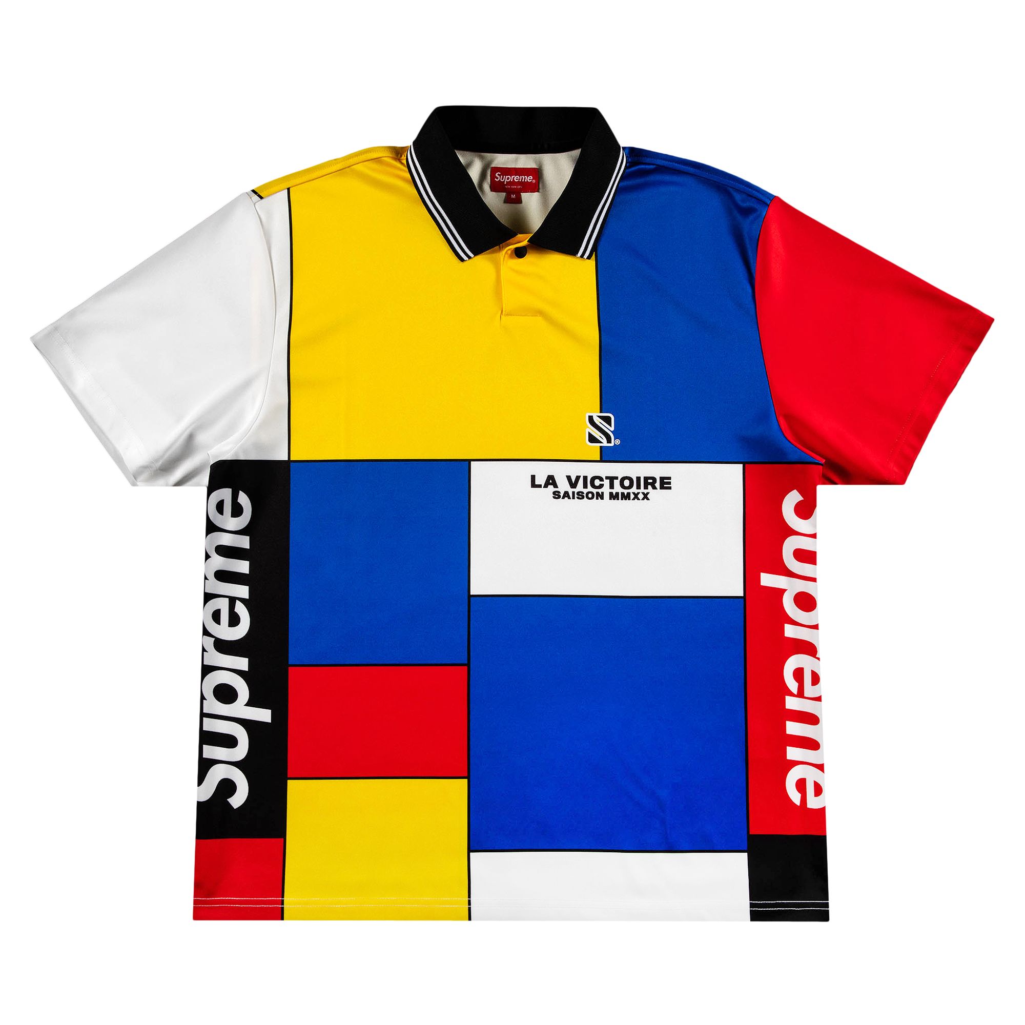 Supreme Colorblocked Soccer Polo 'Red' | Multi-Color | Men's Size L