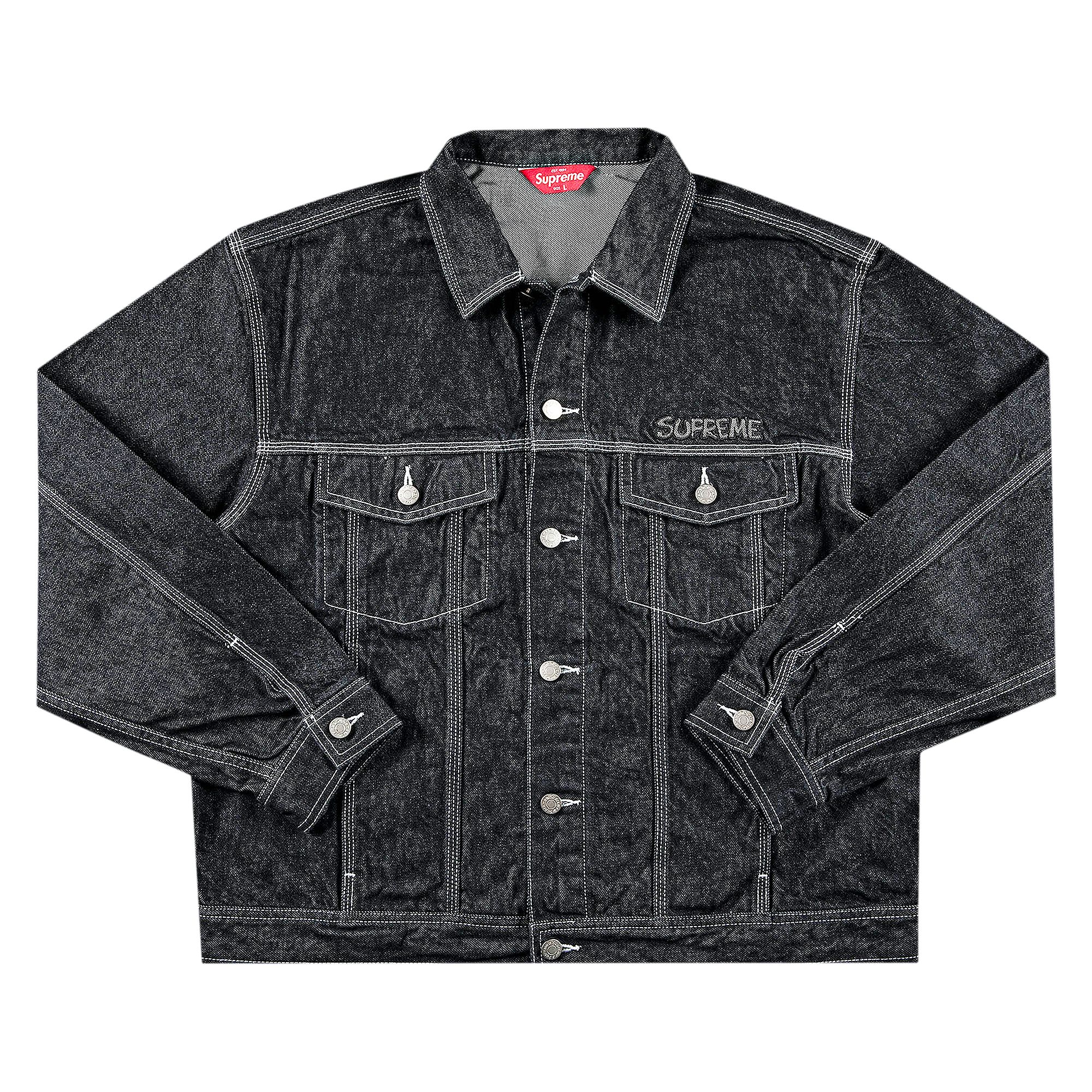 Supreme x Smurfs Denim Trucker Jacket 'Black' | Men's Size M