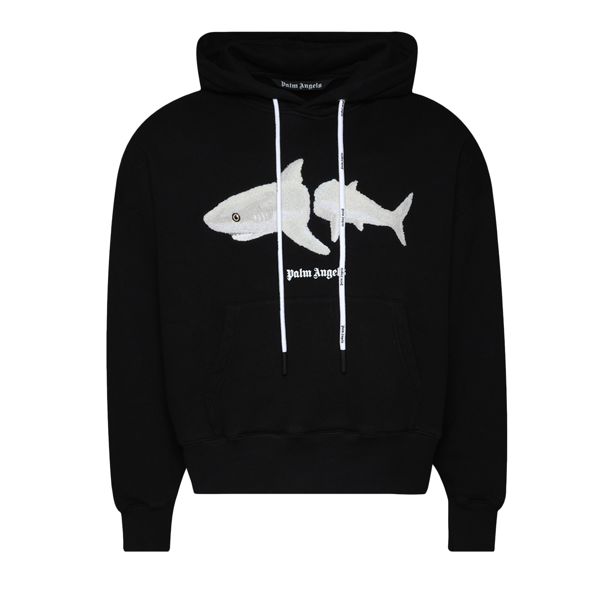 Pre-owned Palm Angels White Shark Hoodie 'black/white'