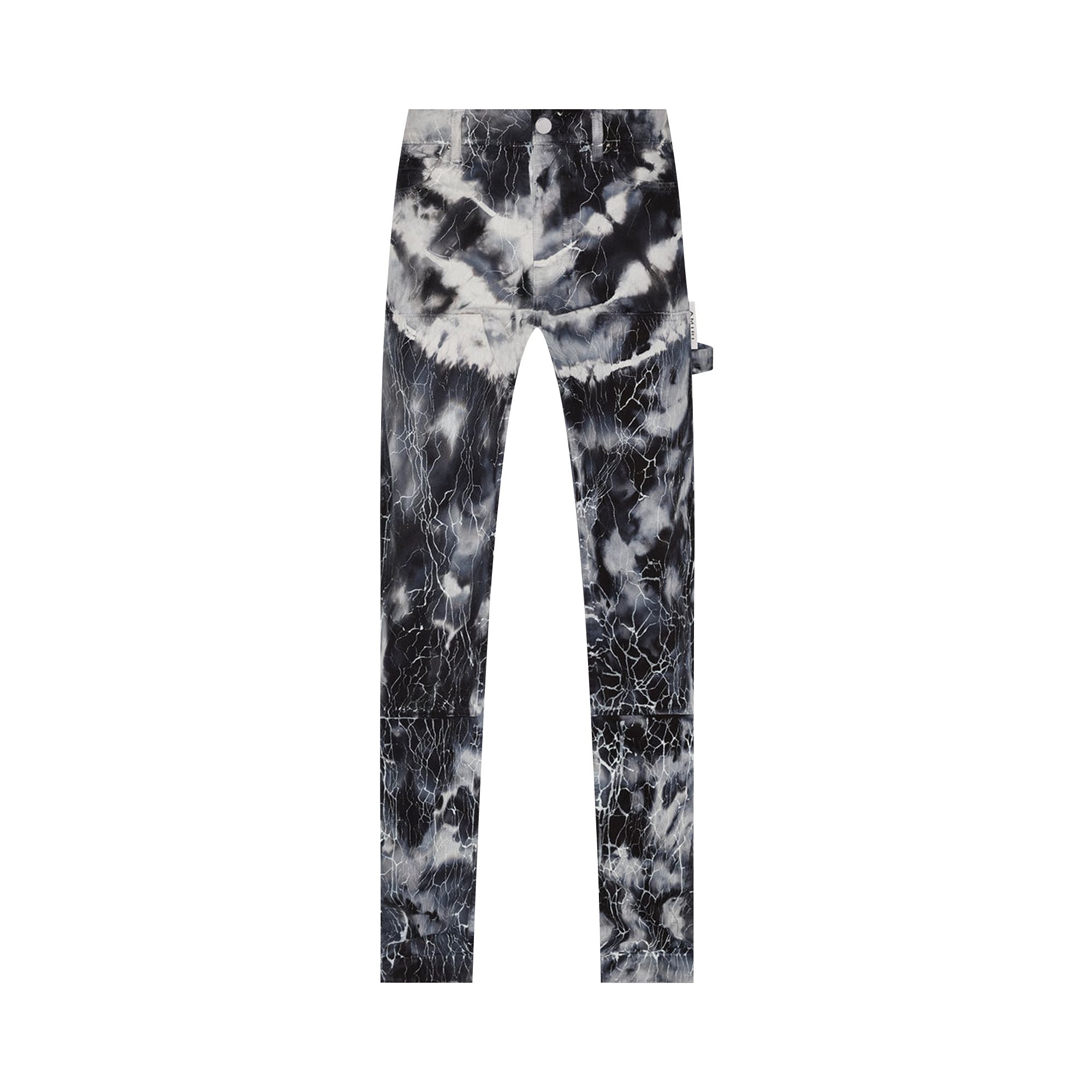 Pre-owned Amiri Cracked Tie Dye Carpenter Jean 'black' | Men's Size S