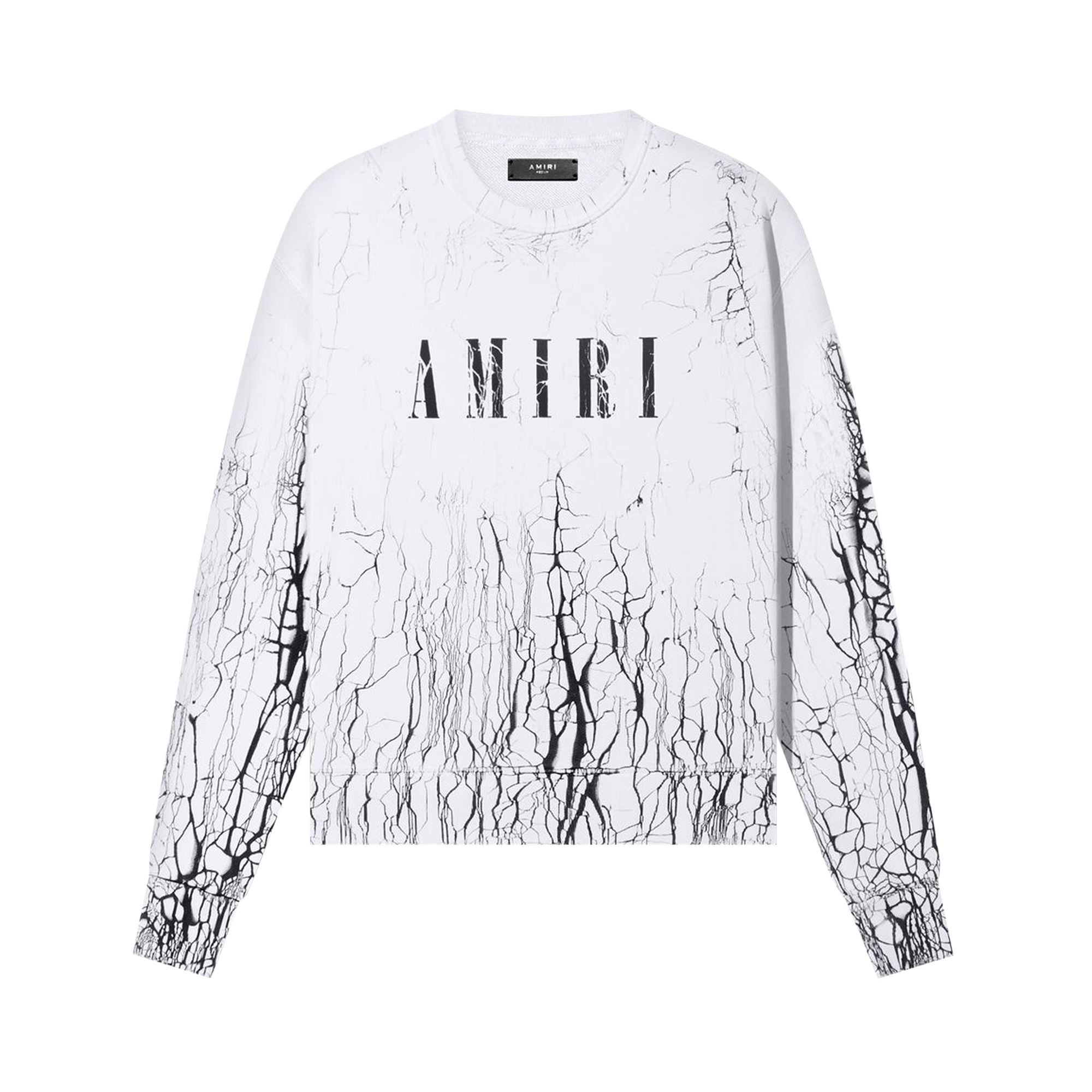 Pre-owned Amiri Cracked Dye Core Logo Crewneck 'white' | Men's Size Xl