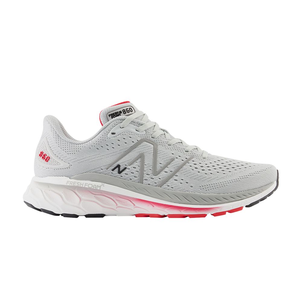 Pre-owned New Balance Fresh Foam X 860v13 2e Wide 'light Aluminum True Red' In Grey