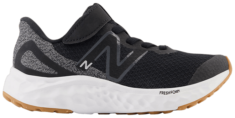 New Balance Fresh Foam Arishi v4 Bungee Lace Little Kid Wide Black White Gum
