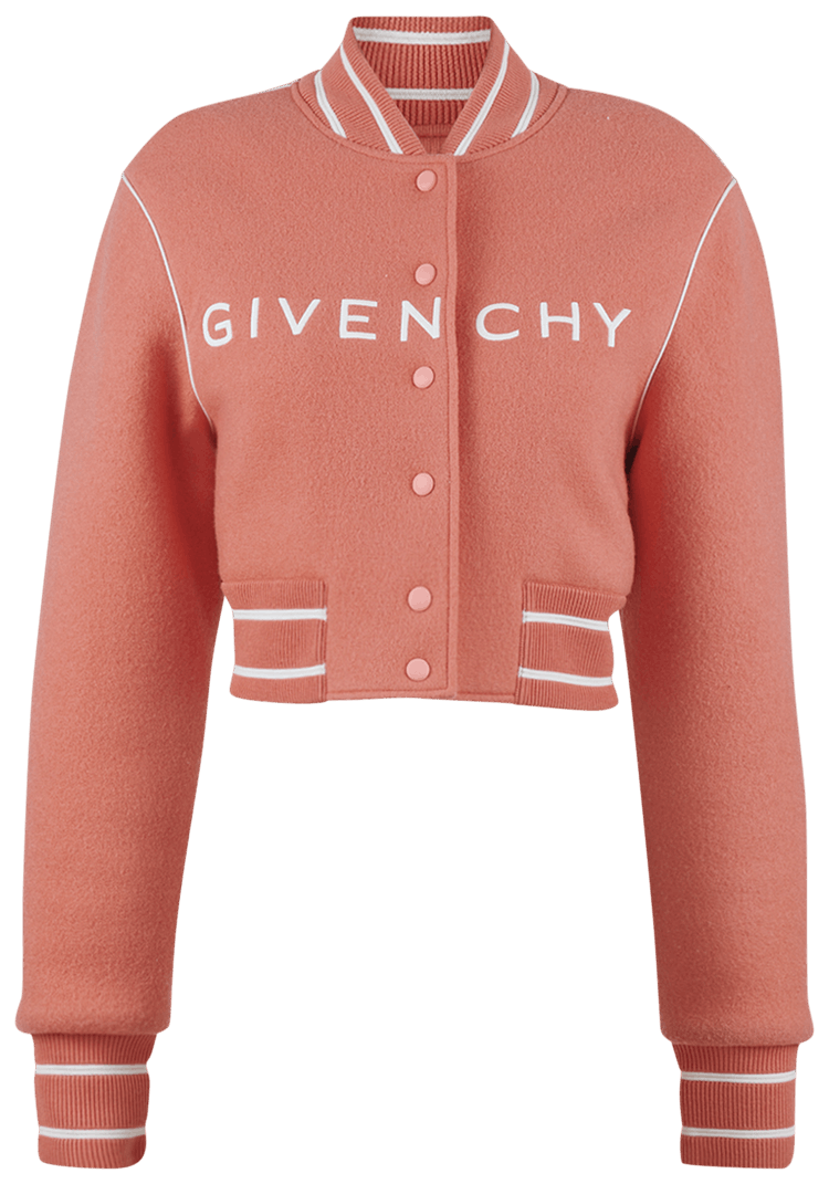 Givenchy Cropped Bomber Varsity Coral