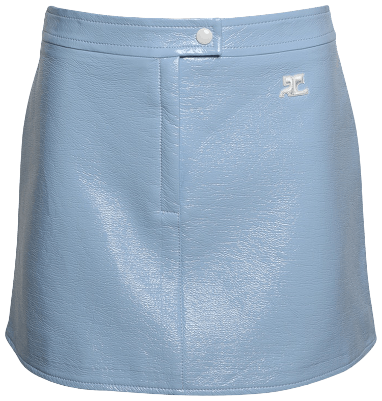 Courreges Vinyl Mini Skirt Sky