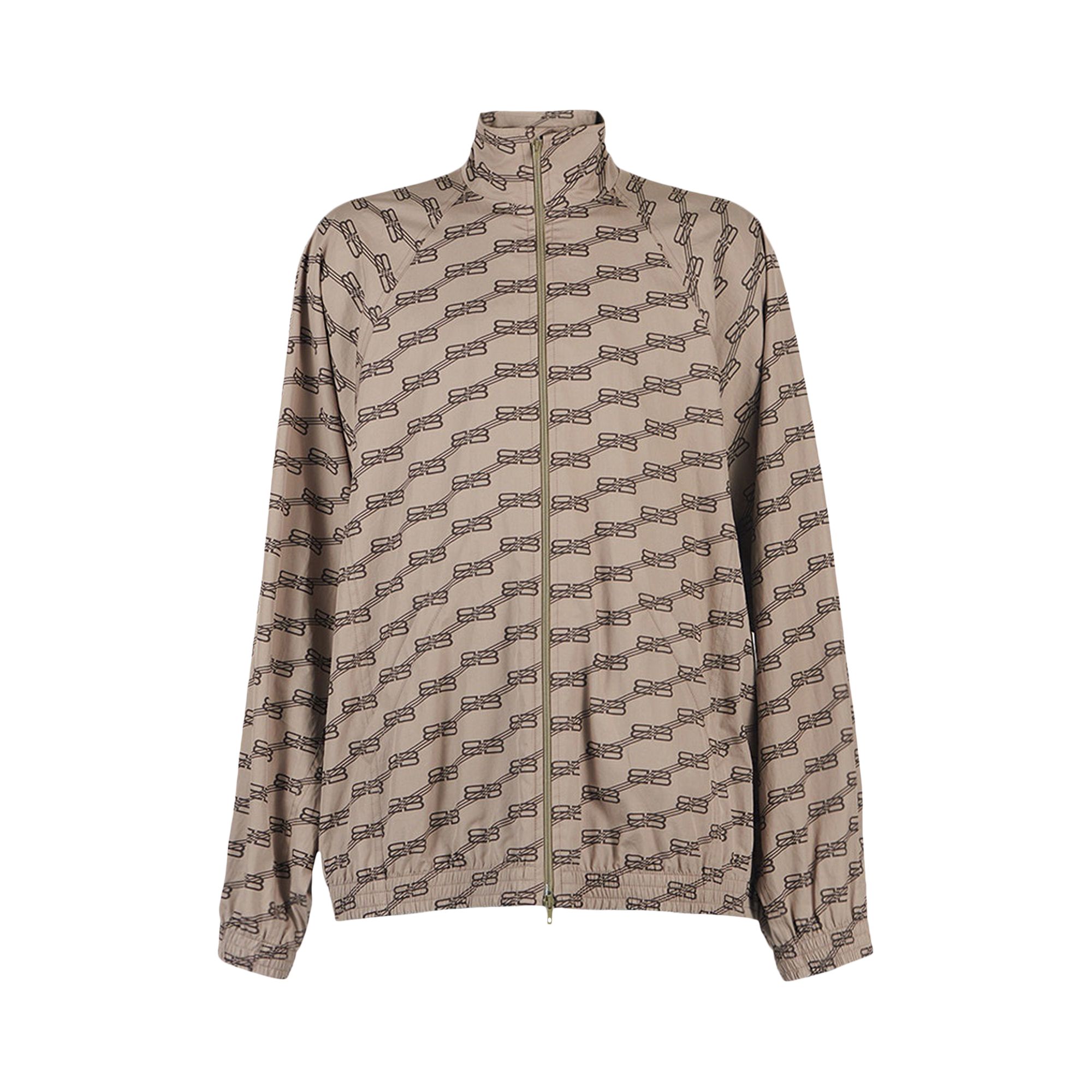 BALENCIAGA BALENCIAGA BB MONOGRAM TRACKSUIT JACKET 'BEIGE/BROWN'