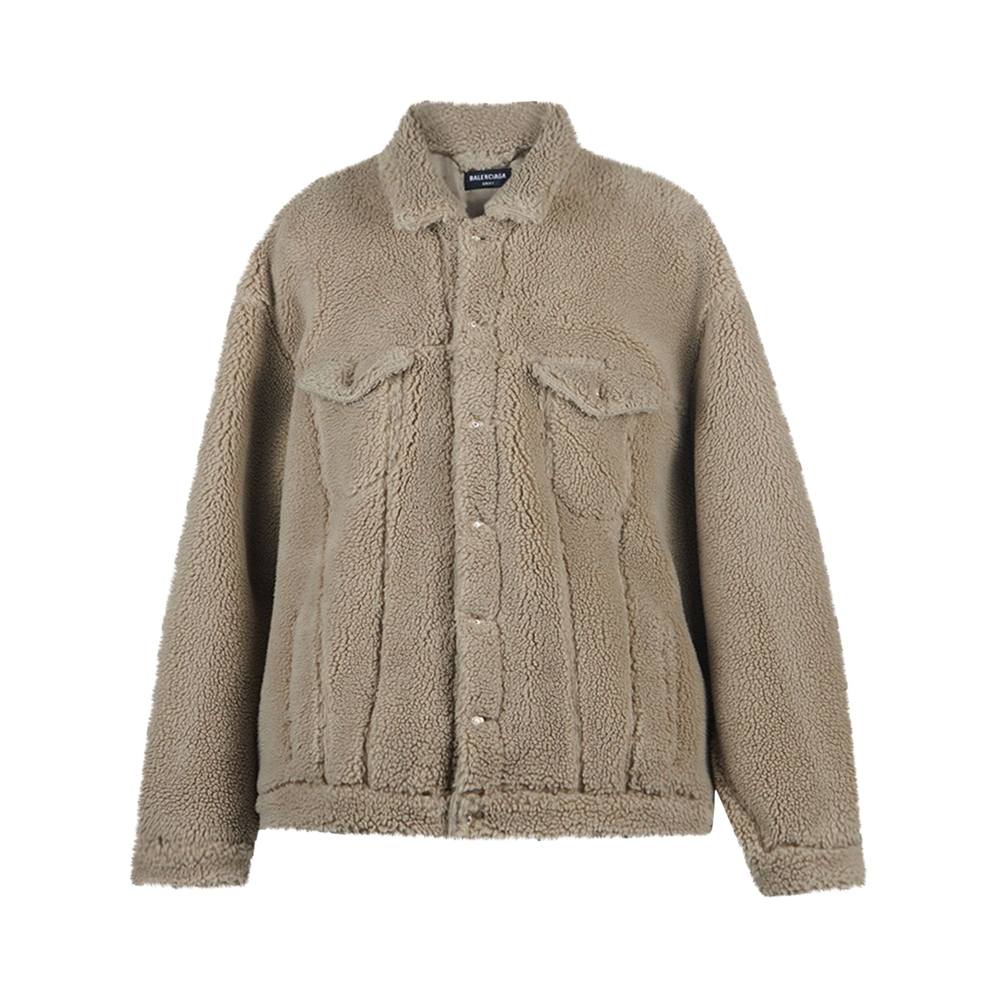 Pre-owned Balenciaga Fleece Oversized Jacket 'dune' | Tan | Men's Size M