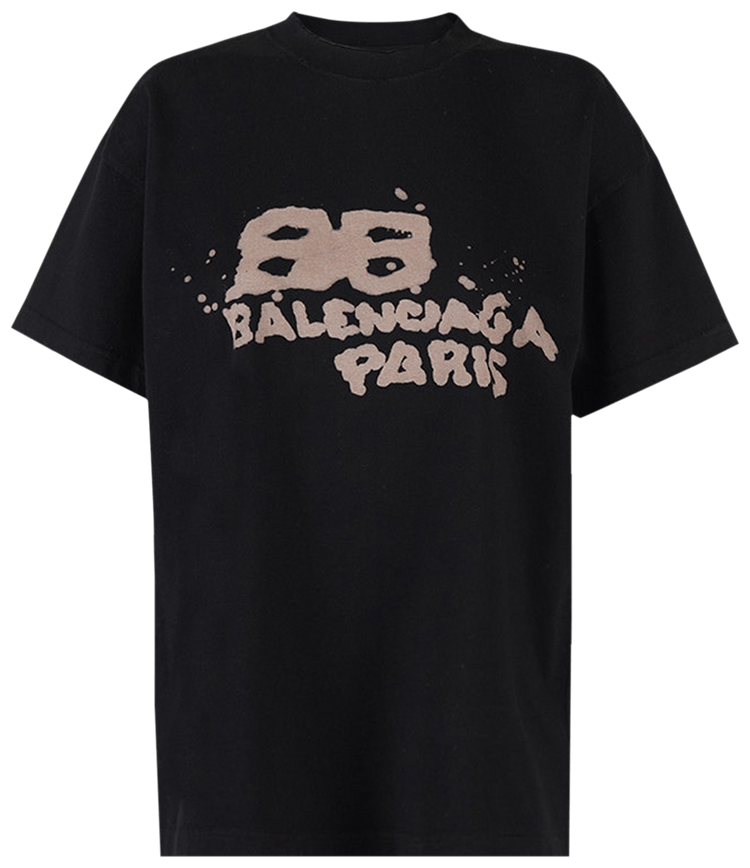 Balenciaga T Shirt BlackEcru