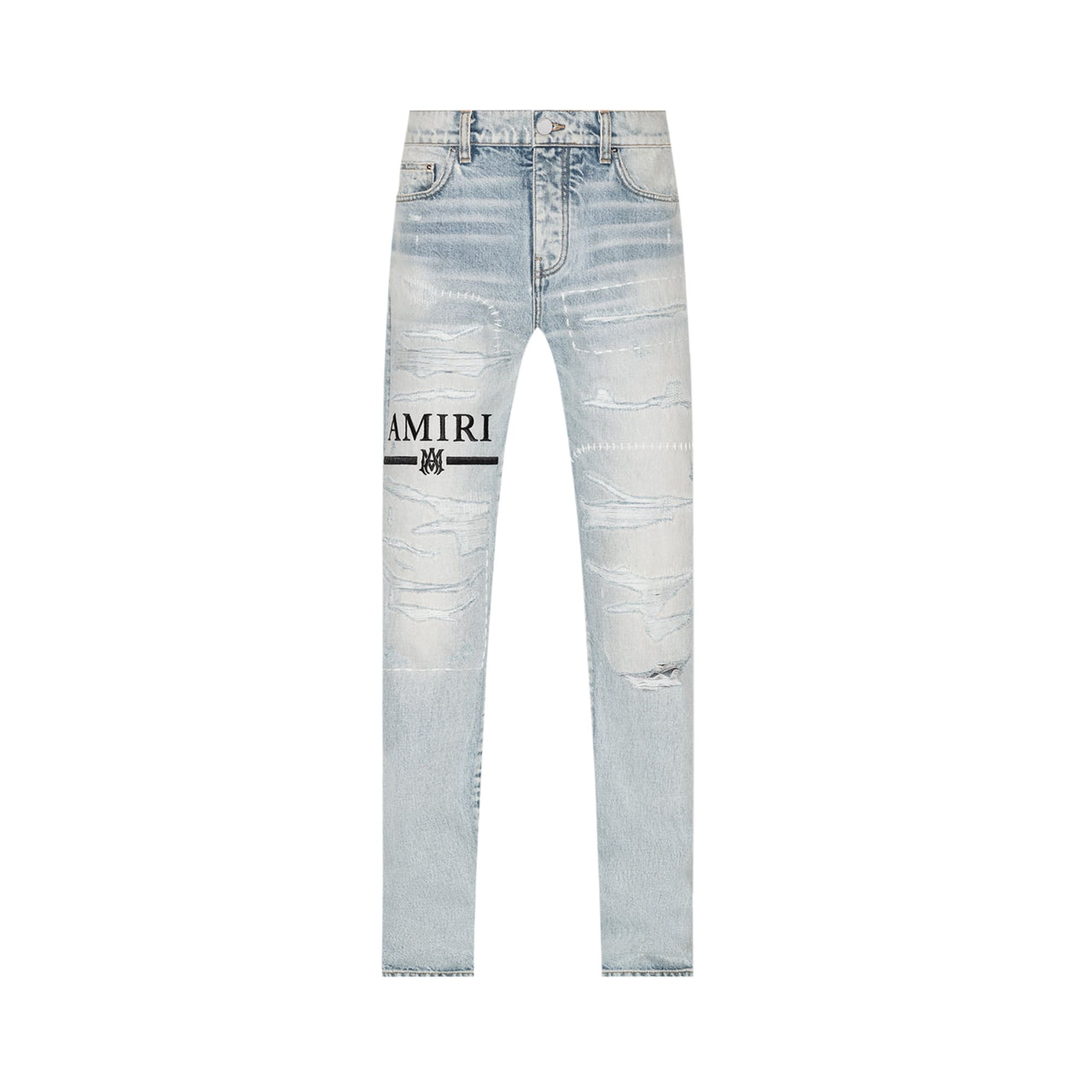 Pre-owned Amiri Ma Bar Logo Straight Jean 'aged Black' | Men's Size 32