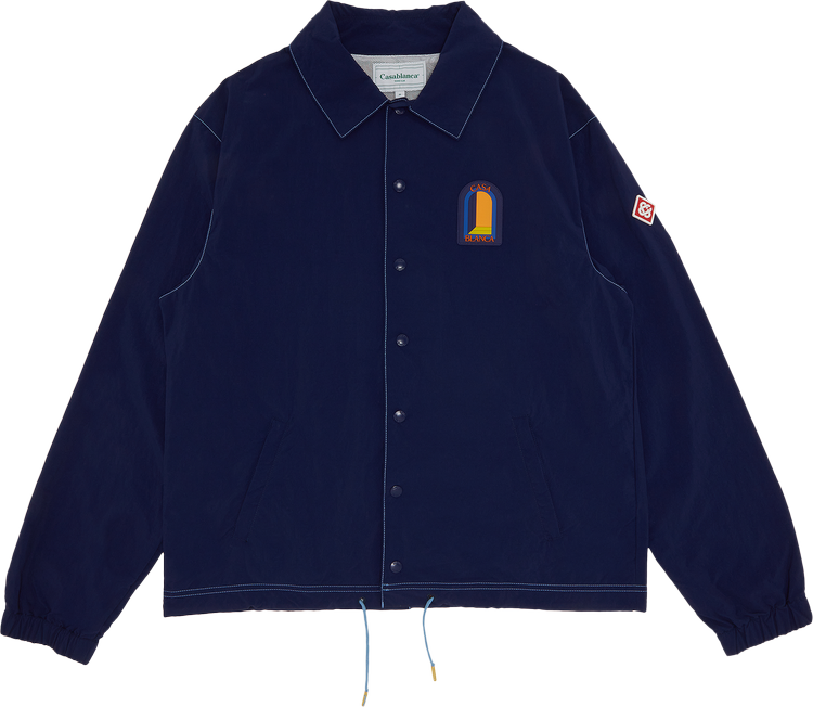 Casablanca L'arche De Nuit Patch Washed Nylon Coach Jacket 'Navy'