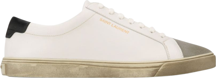 Saint Laurent Andy Low Aged   White Black