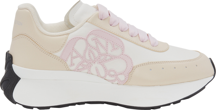 Alexander McQueen - Sprint Runner Embossed Two-Tone Leather  Exaggerated-Sole Sneakers - White for Women