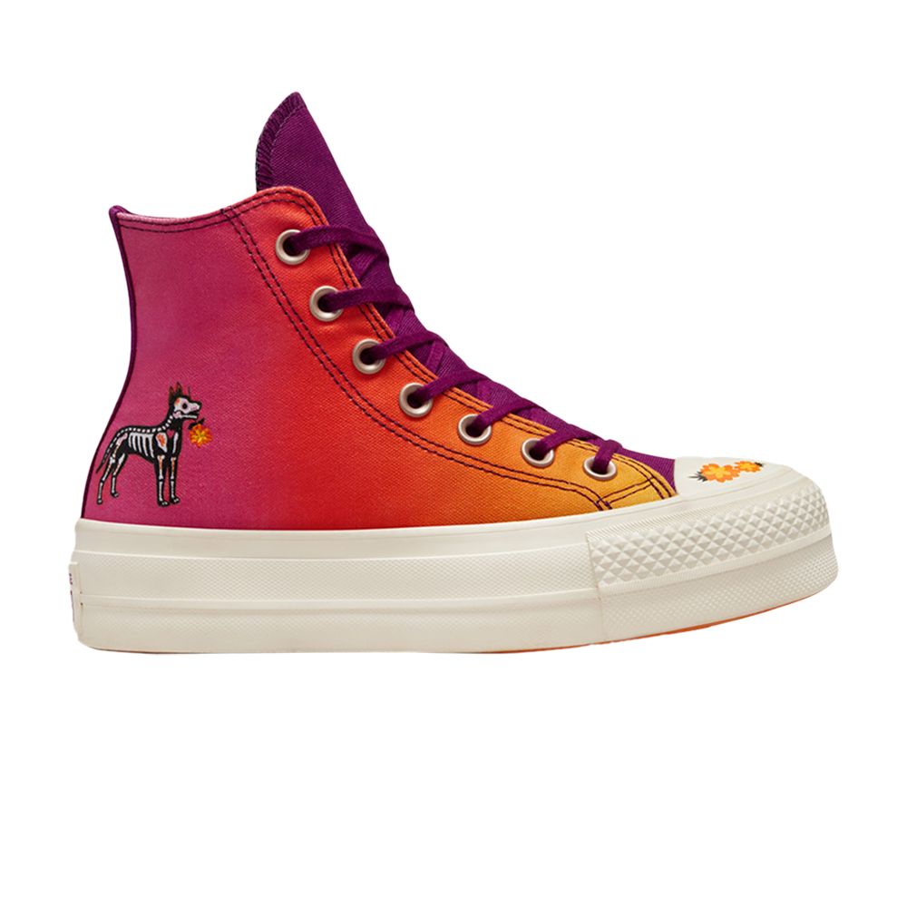 Pre-owned Converse Wmns Chuck Taylor All Star Lift High 'día De Muertos' In Multi-color