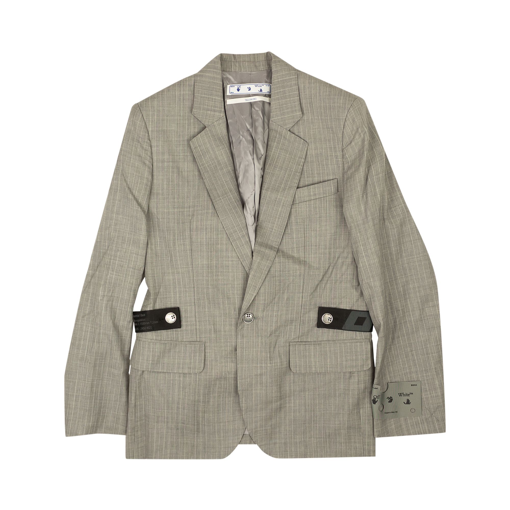 Pre-owned Off-white Unfinished Single Blazer 'grey' | Men's Size 44