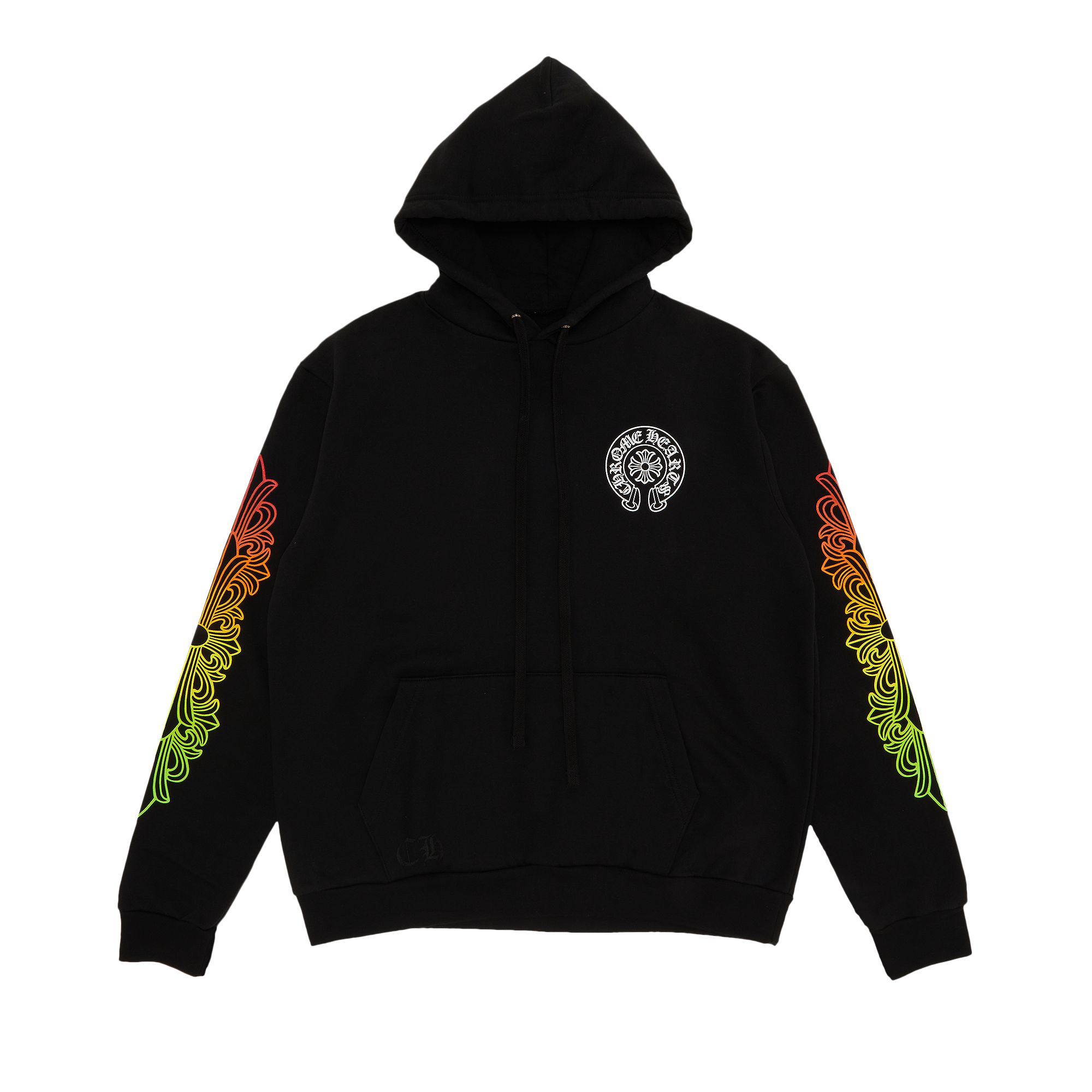 Chrome Hearts Floral Sleeve Gradient Made In Hollywood Hoodie 'Black' | Men's Size L