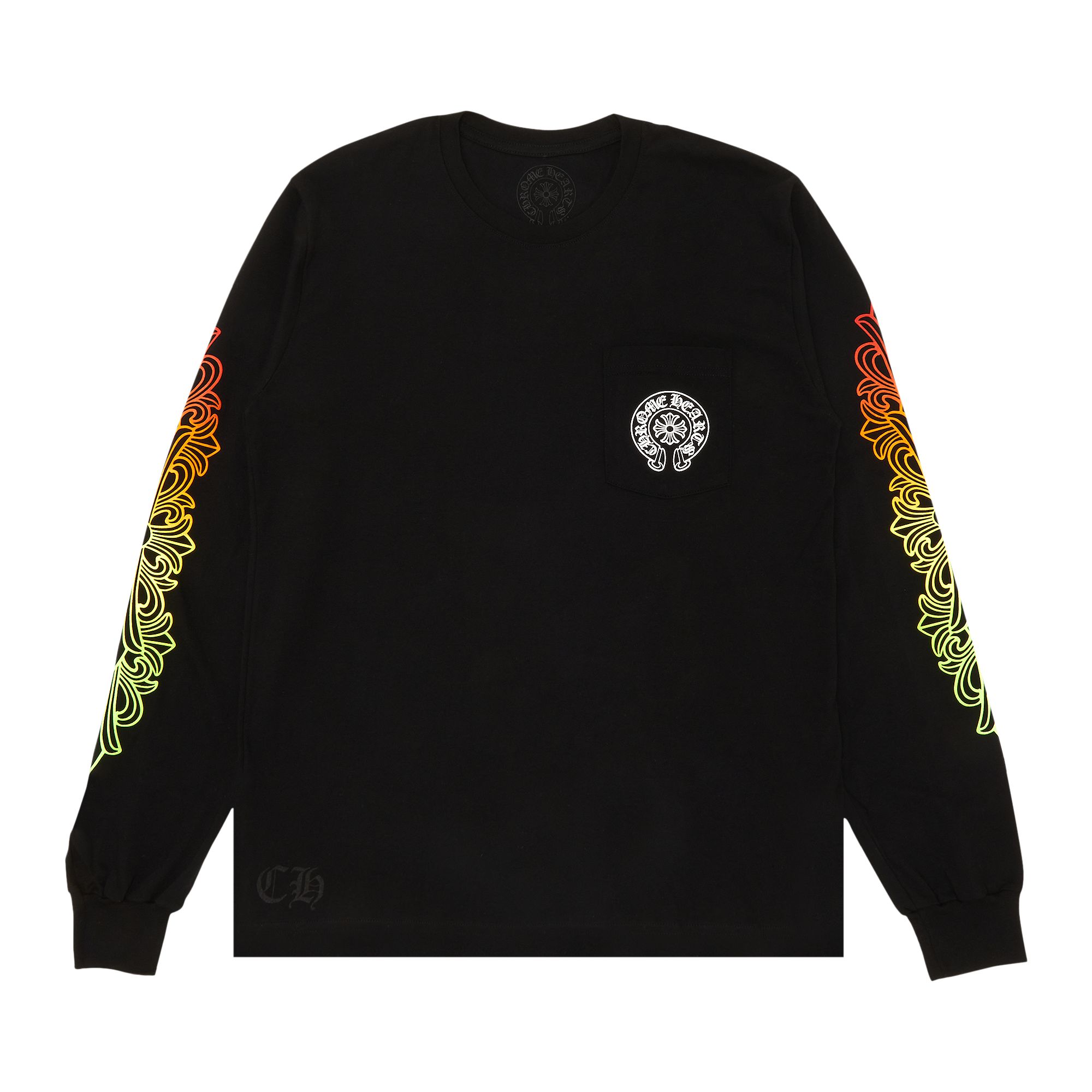 Chrome Hearts Floral Sleeve Gradient Long-Sleeve T-Shirt 'Black' | Men's Size M