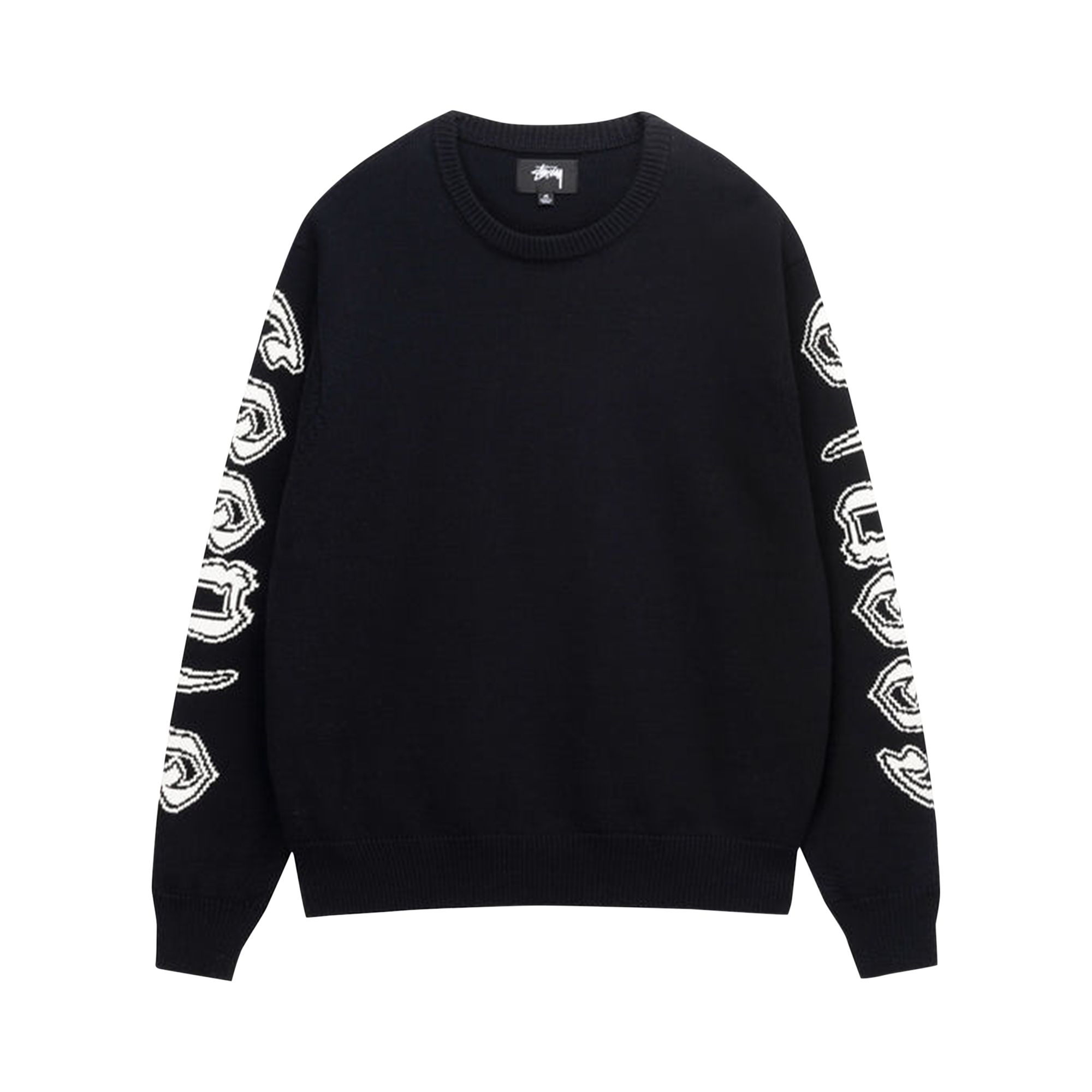Pre-owned Stussy Sleeve Logo Sweater 'black'