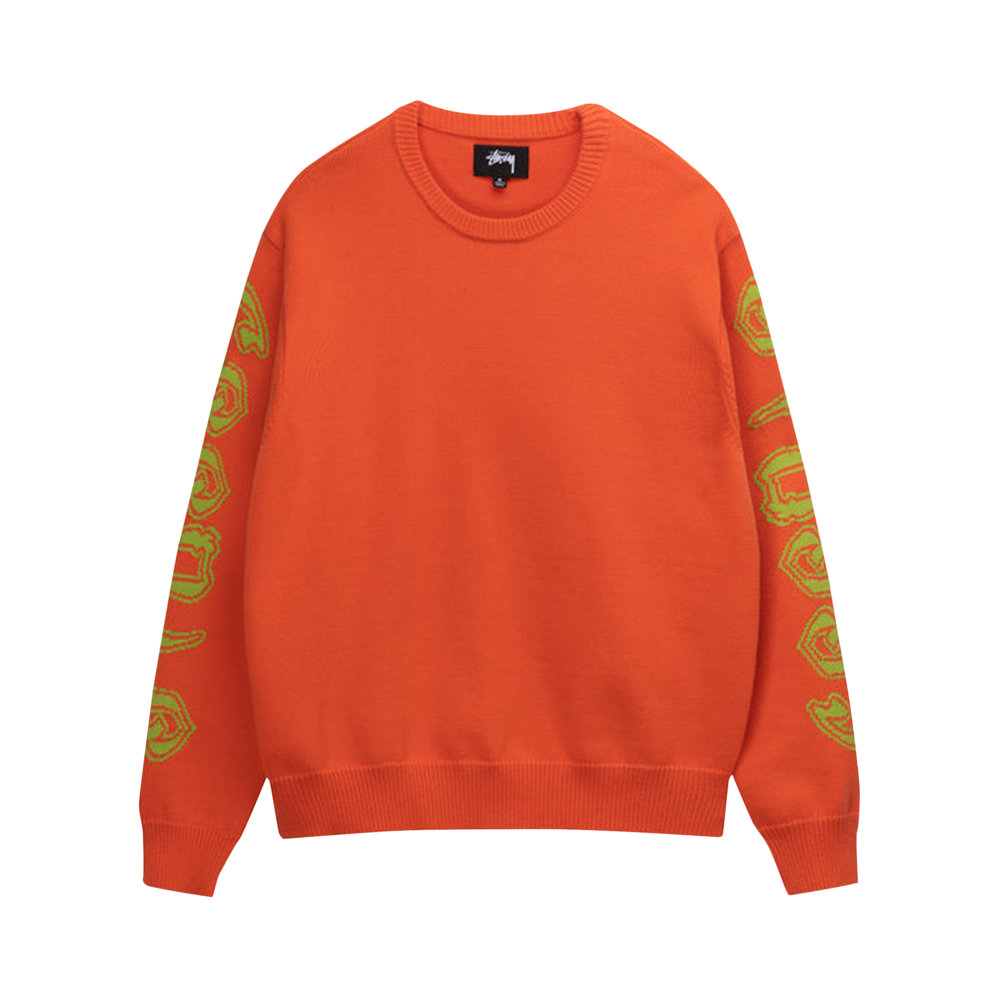 Pre-owned Stussy Sleeve Logo Sweater 'orange'