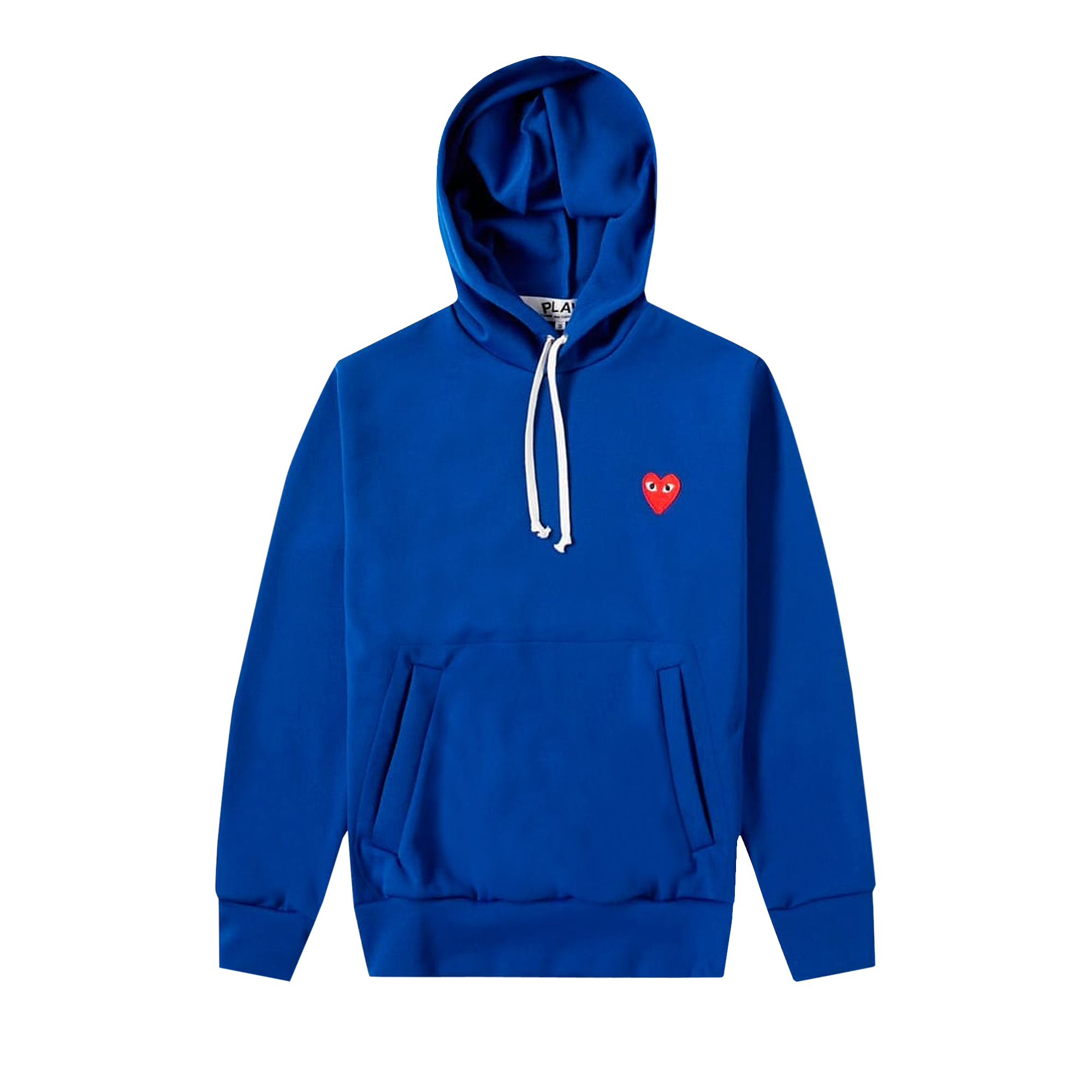 Pre-owned Comme Des Garçons Play Logo Patch Hooded Sweatshirt 'navy' In Blue