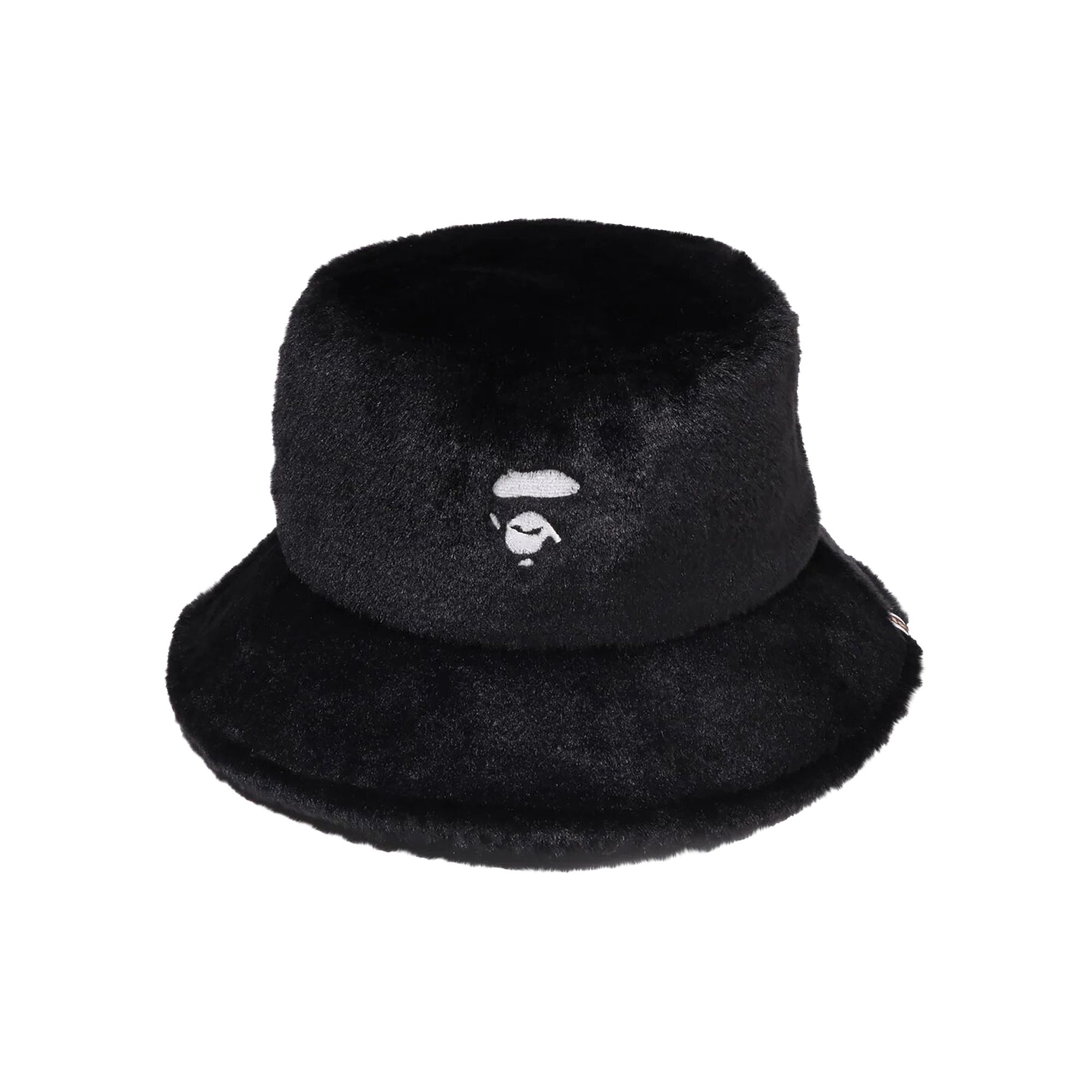 Pre-owned Bape One Point Fur Bucket Hat 'black'